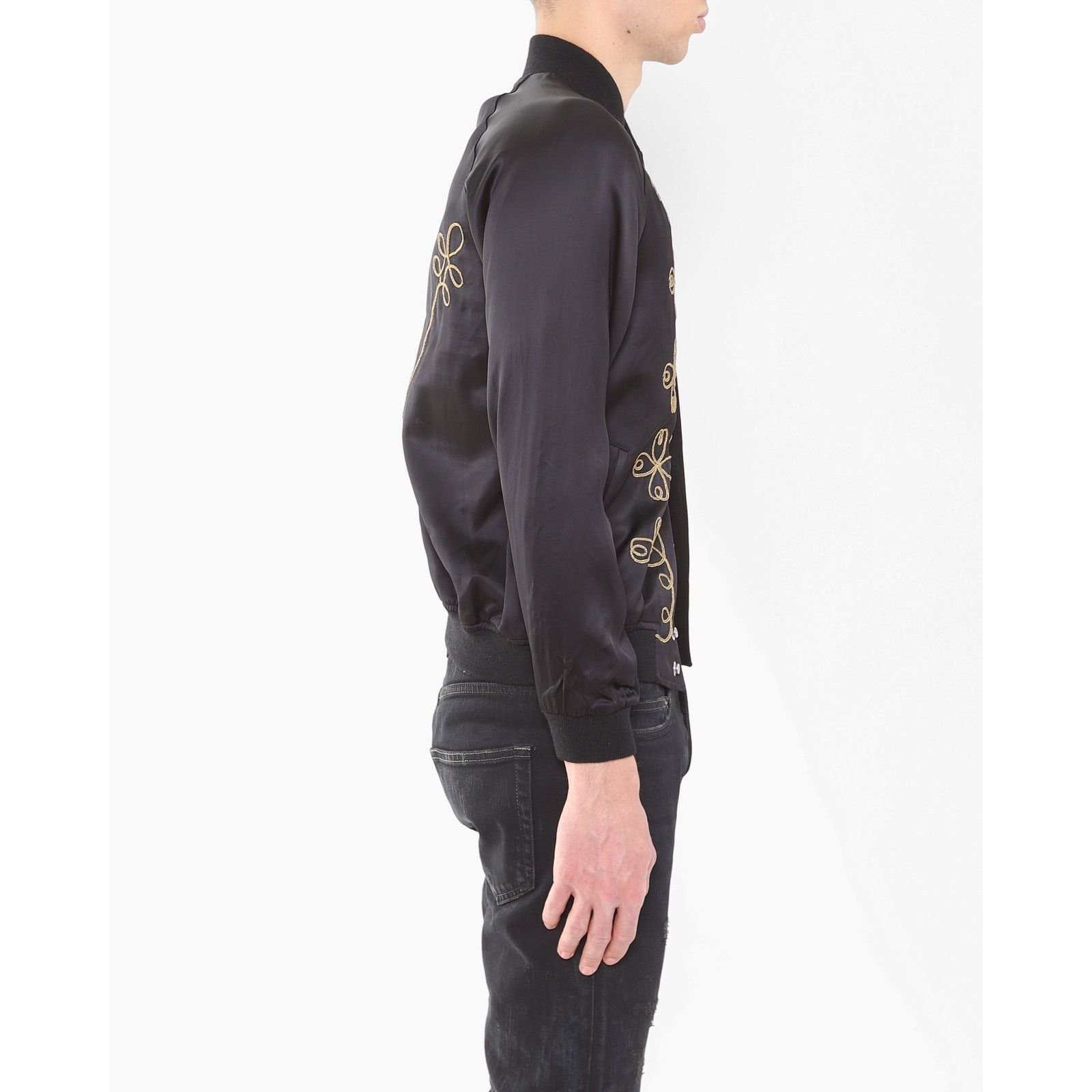 Saint Laurent Paris SS15 Napoleon Bomber in Black Satin Size US M / EU 48-50 / 2 - 6 Thumbnail