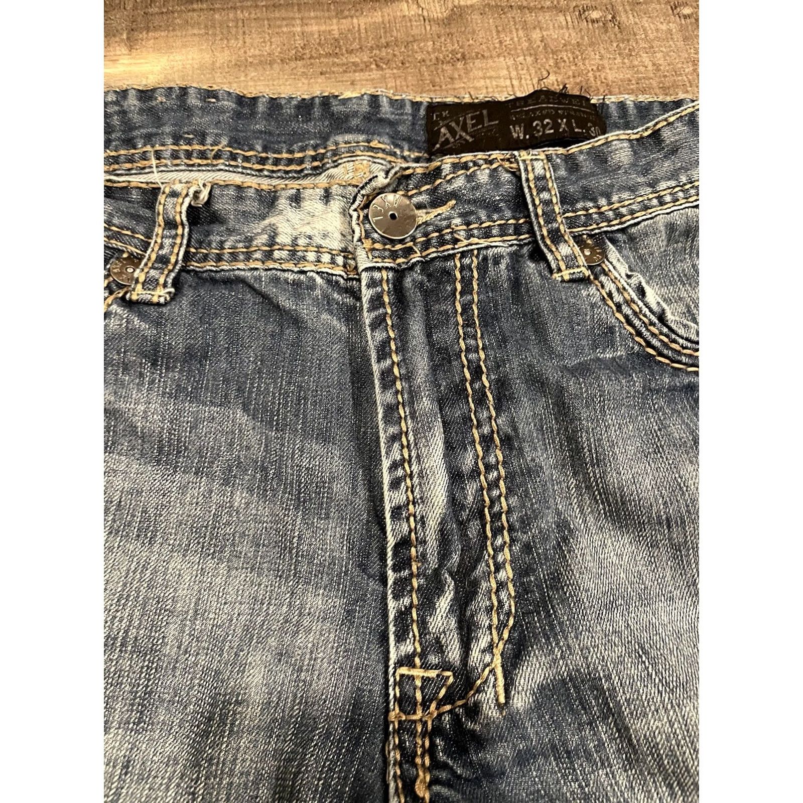 Denime TK Axel Jeans Men 32x30 Denim Straight Jeans 5-Pocket Biker Cowboy Rock Blue Medium Cotton Size US 32 / EU 48 - 4 Thumbnail