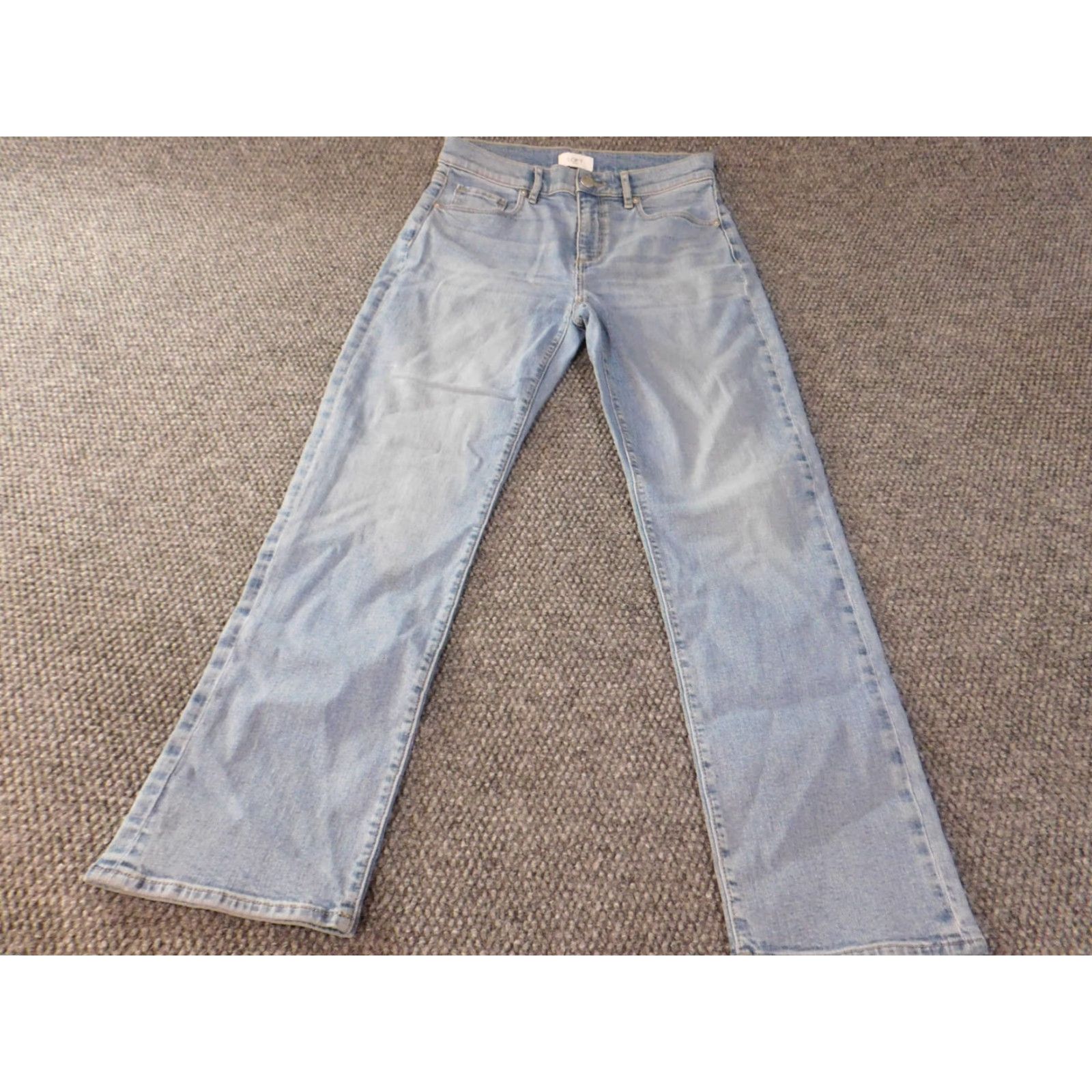 Loft LOFT Jeans size 2 blue straight Womens Regular denim Zip pockets stretch light wash 27in inseam 28in waist Modern 90s none? Size 26" / US 2 / IT 38 - 2 Thumbnail