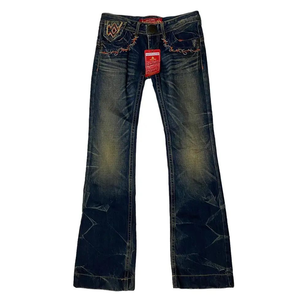 Japanese Brand Red Pepper Flared Ethnic Jeans Size US 27 - 1 Thumbnail