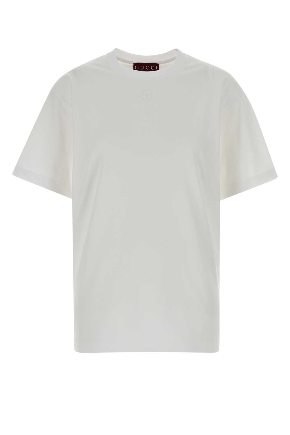 Gucci White Cotton T-Shirt Size S / US 4 / IT 40 - 1 Thumbnail
