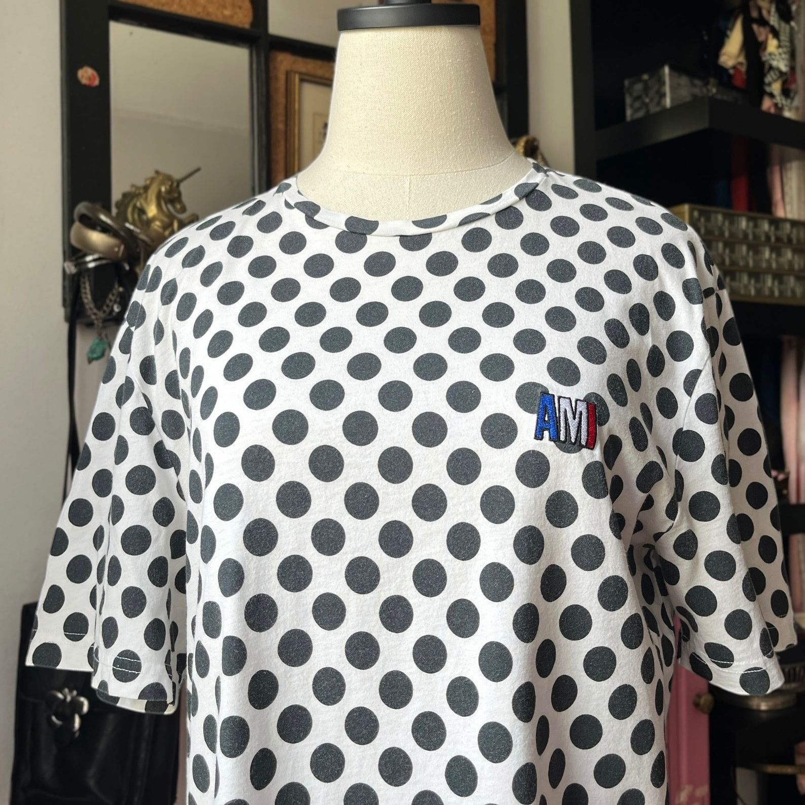 AMI 90s Archive AMI Alexandre Mattiussi Polka Dot Logo T-Shirt Size US M / EU 48-50 / 2 - 7 Thumbnail