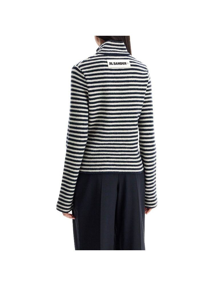 Jil Sander o1s22i1n0125 Hi-neck Sweater in White Blue Size M / US 6-8 / IT 42-44 - 3 Thumbnail