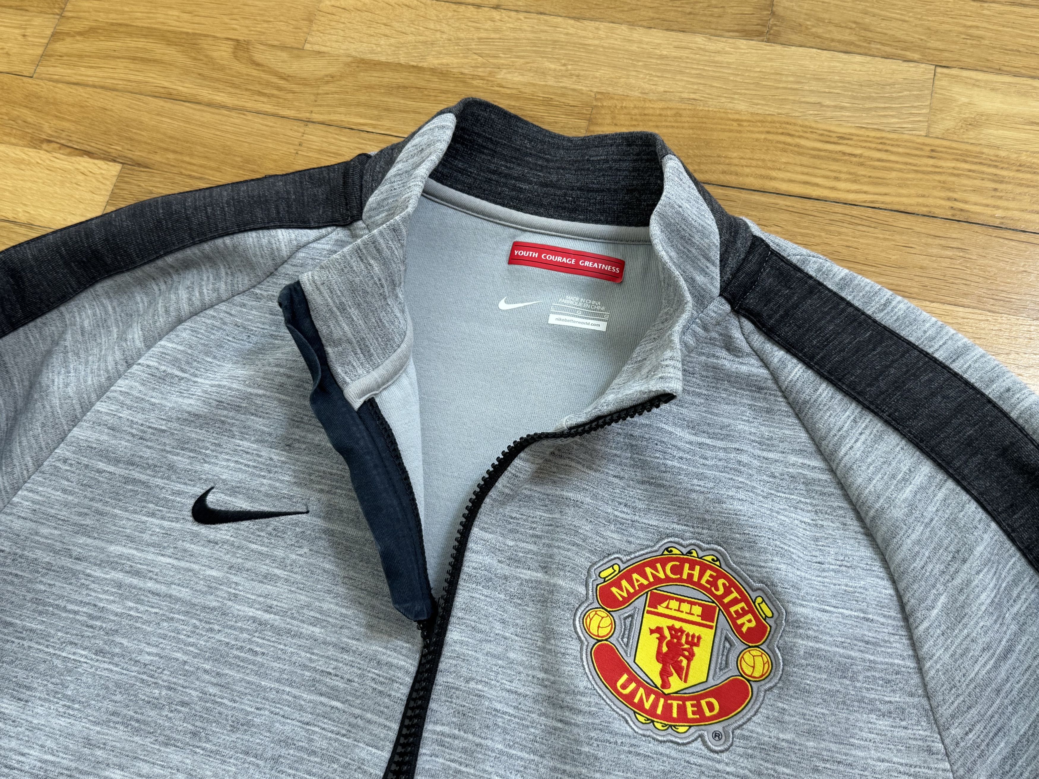 Nike Vintage gray tech fleece jacket NIKE x MANCHESTER UNITED Size US L / EU 52-54 / 3 - 3 Thumbnail