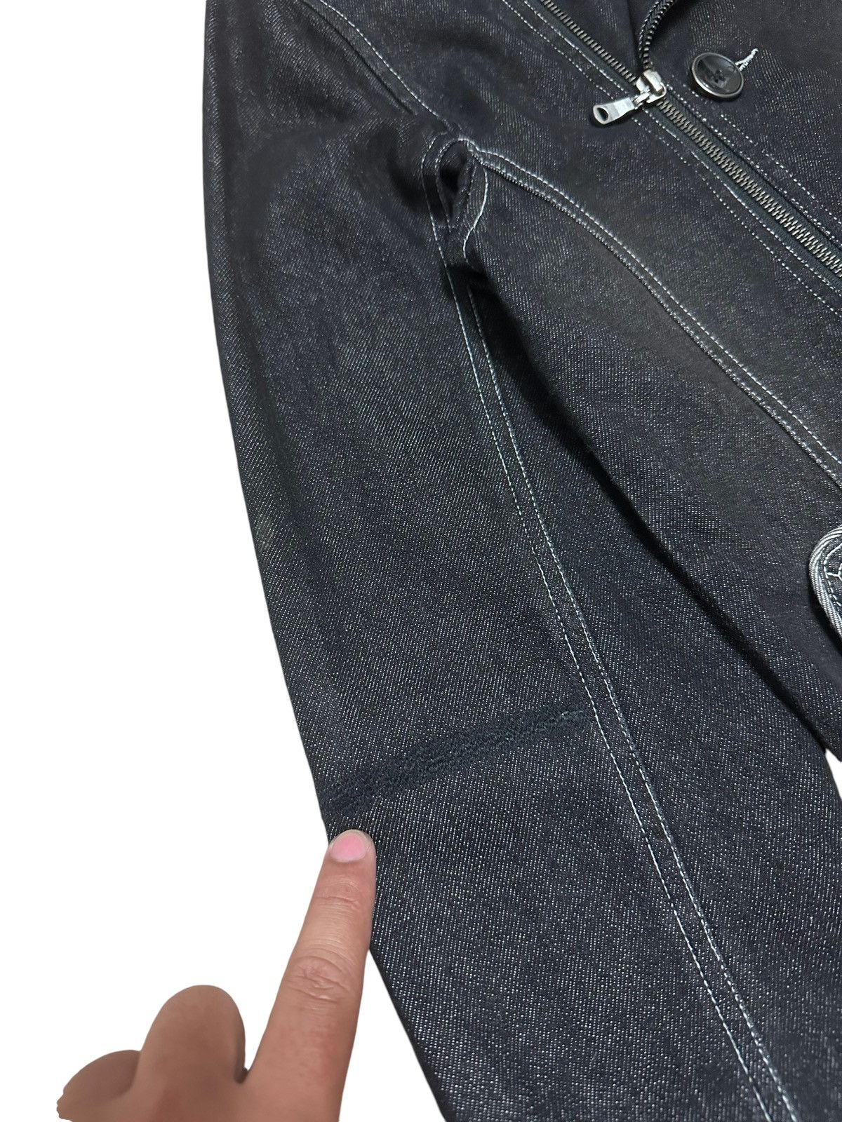 If Six Was Nine × Le Grande Bleu (L.G.B.) × Vintage RARE ‼️ LGB Semantic Design Asymmetrical Denim Jacket Size US S / EU 44-46 / 1 - 7 Thumbnail