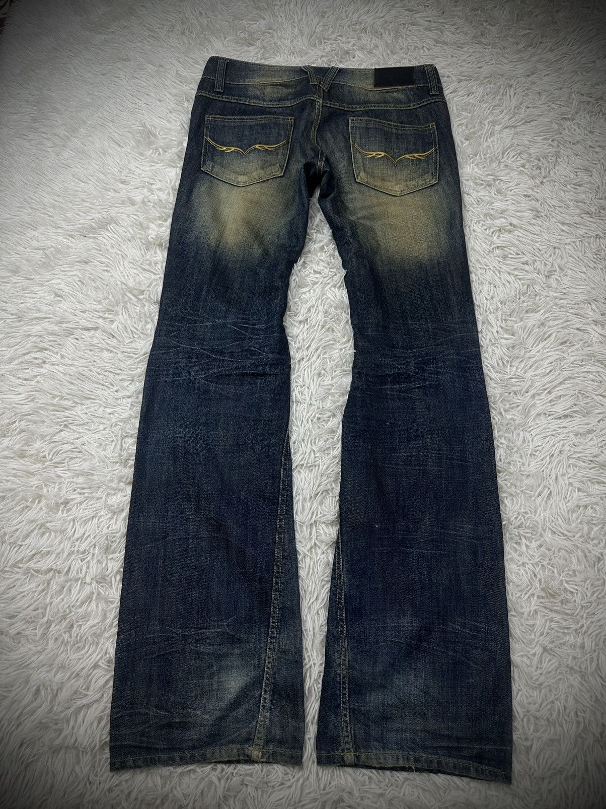If Six Was Nine rare 00s vanquish x fuga washed spiral flare denim jeans Size US 33 - 6 Thumbnail