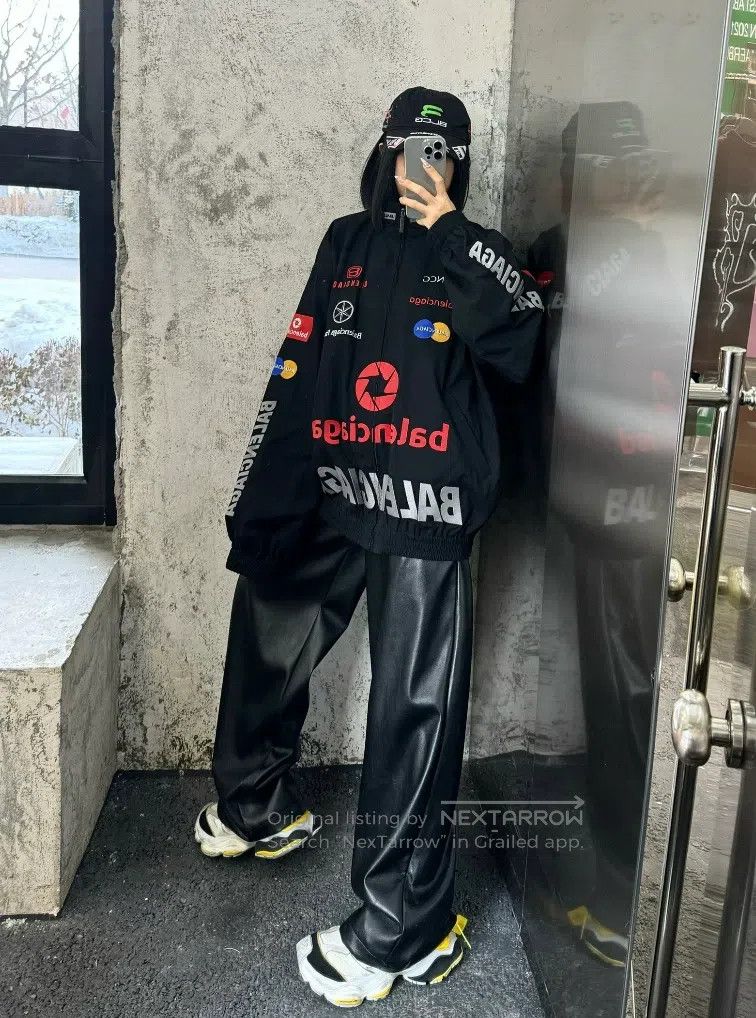 Balenciaga Balenciaga Black Multielement Logo Racing Jacket Size US XS / EU 42 / 0 - 4 Thumbnail