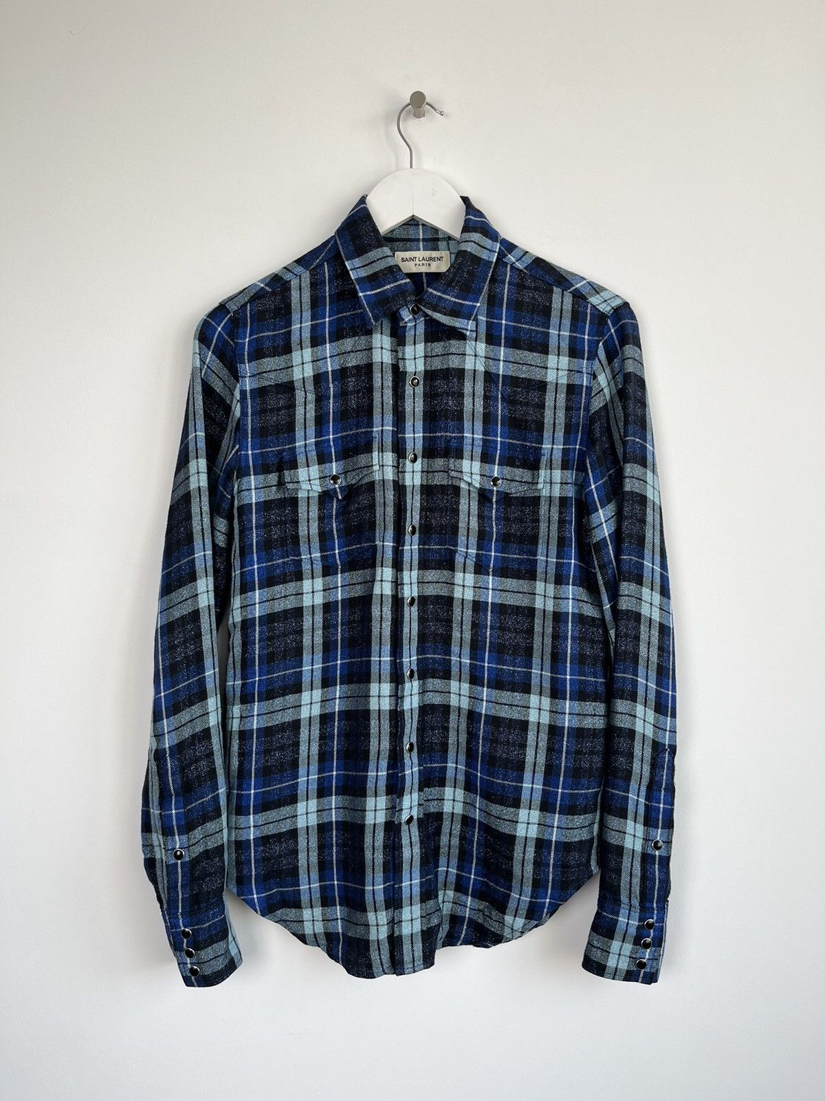 Saint Laurent Paris Saint Laurent Metallic Lurex Shine Western Flannel Shirt Size US S / EU 44-46 / 1 - 3 Thumbnail
