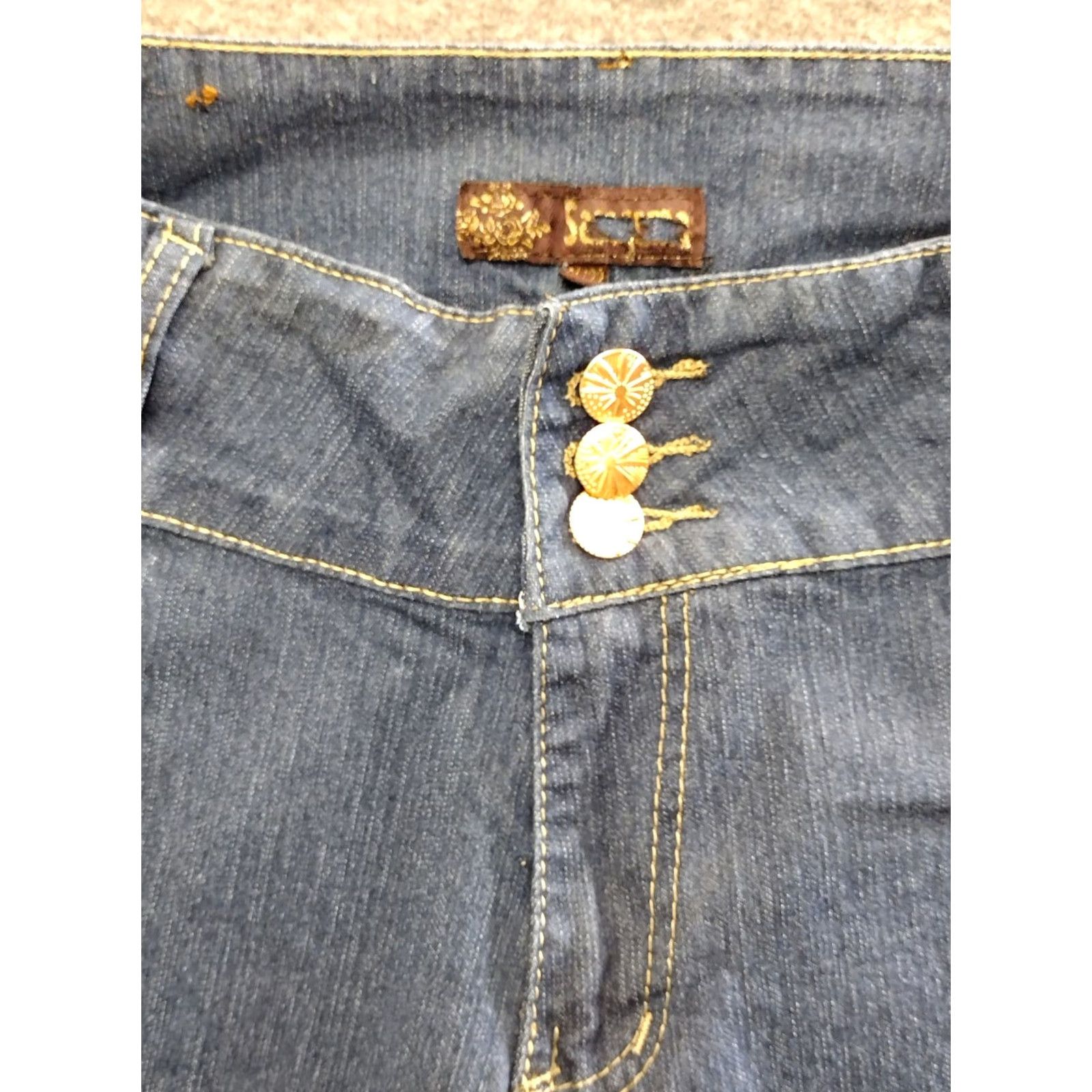 Vintage Unbranded Women's 3 Button Skinny Jeans Trim Pockets Size 21/22 Denim Blue Slim Stretch Mid Rise 30 Inseam Plus Size Jeans Women City 21/22 Size 42" / US 20 - 3 Thumbnail