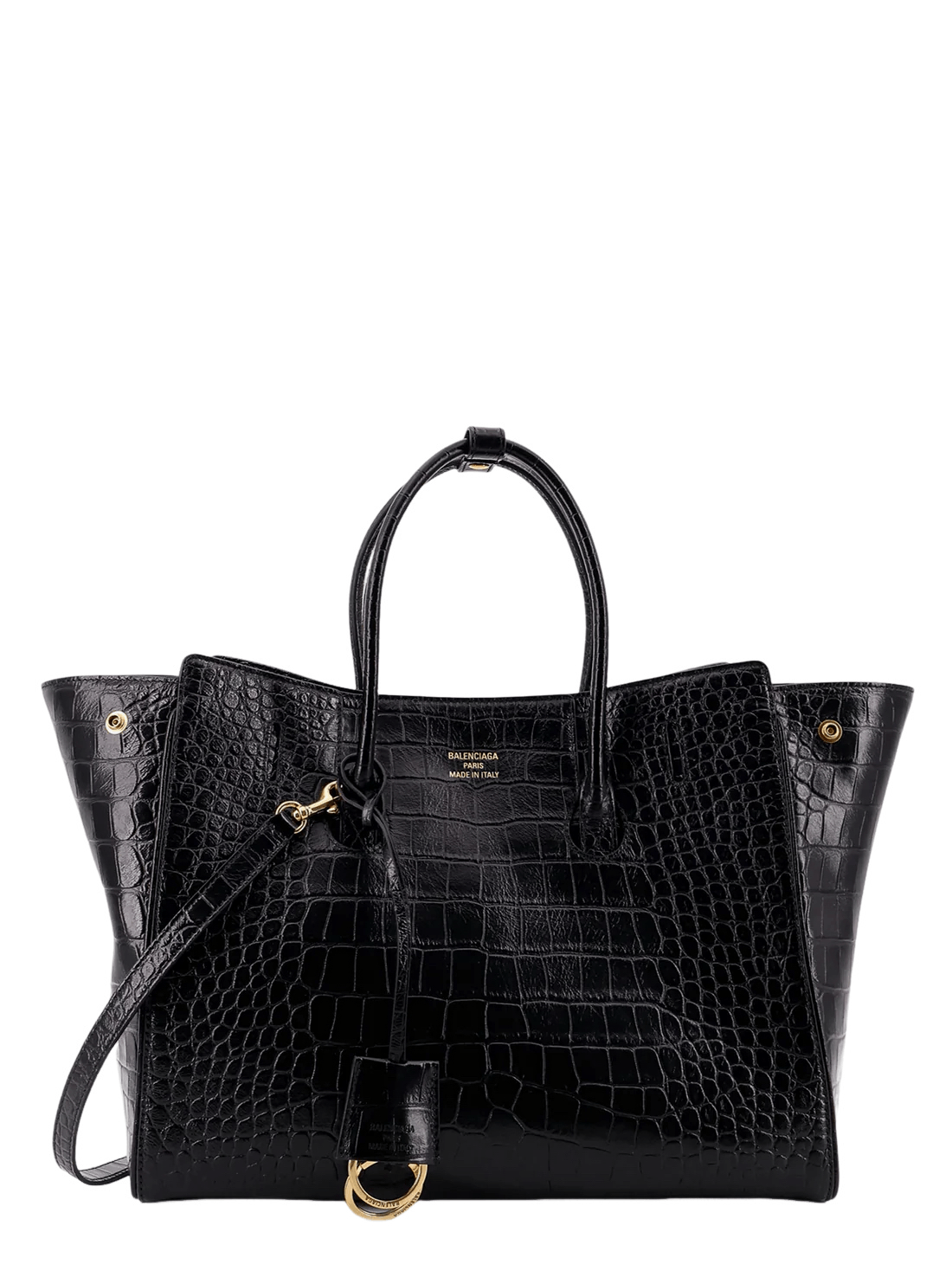 Balenciaga Balenciaga Hampton Small Black Embossed Top Handle Bag Size ONE SIZE - 1 Thumbnail