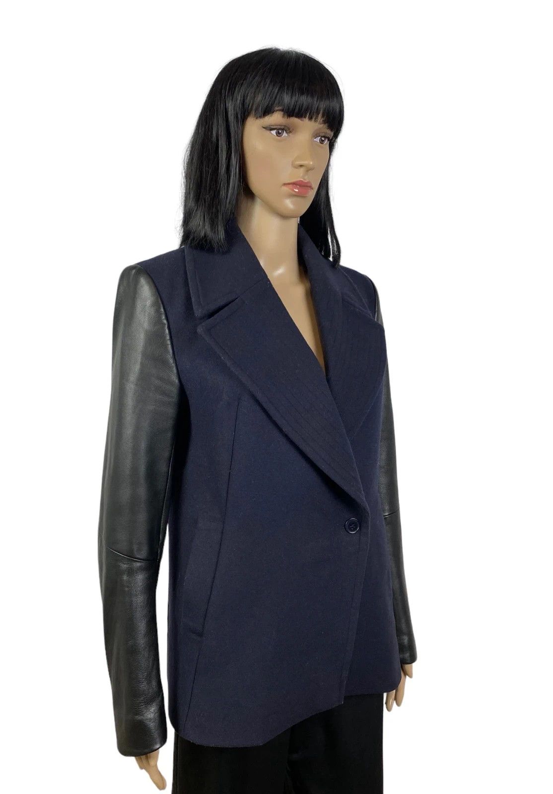 Reiss Reiss Fante Wool Coat Genuine Leather Sleeves size S Size S / US 4 / IT 40 - 2 Thumbnail