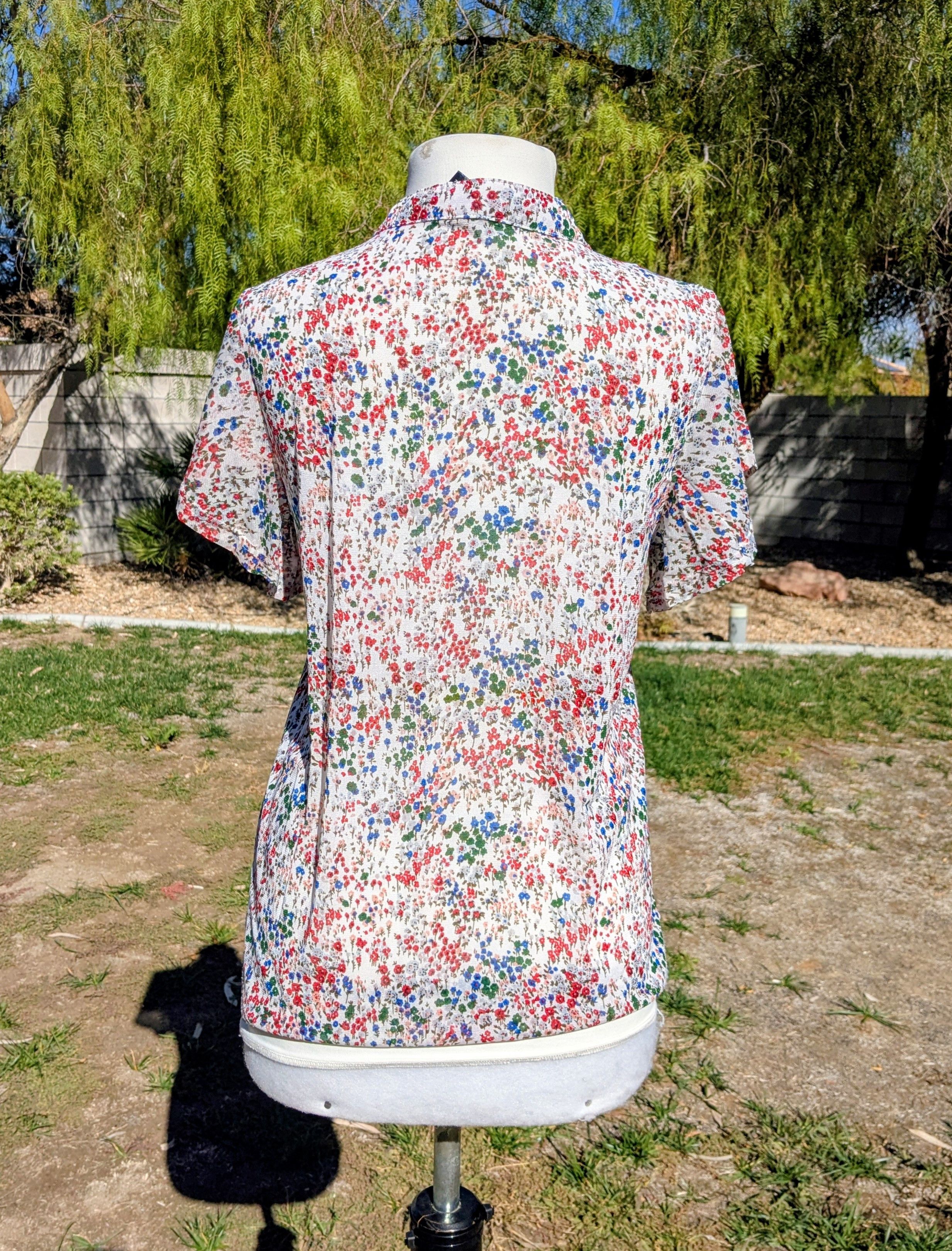 Other Amang NY Floral Print Sheer Flutter S/S Blouse Shirt Top Size M / US 6-8 / IT 42-44 - 4 Thumbnail