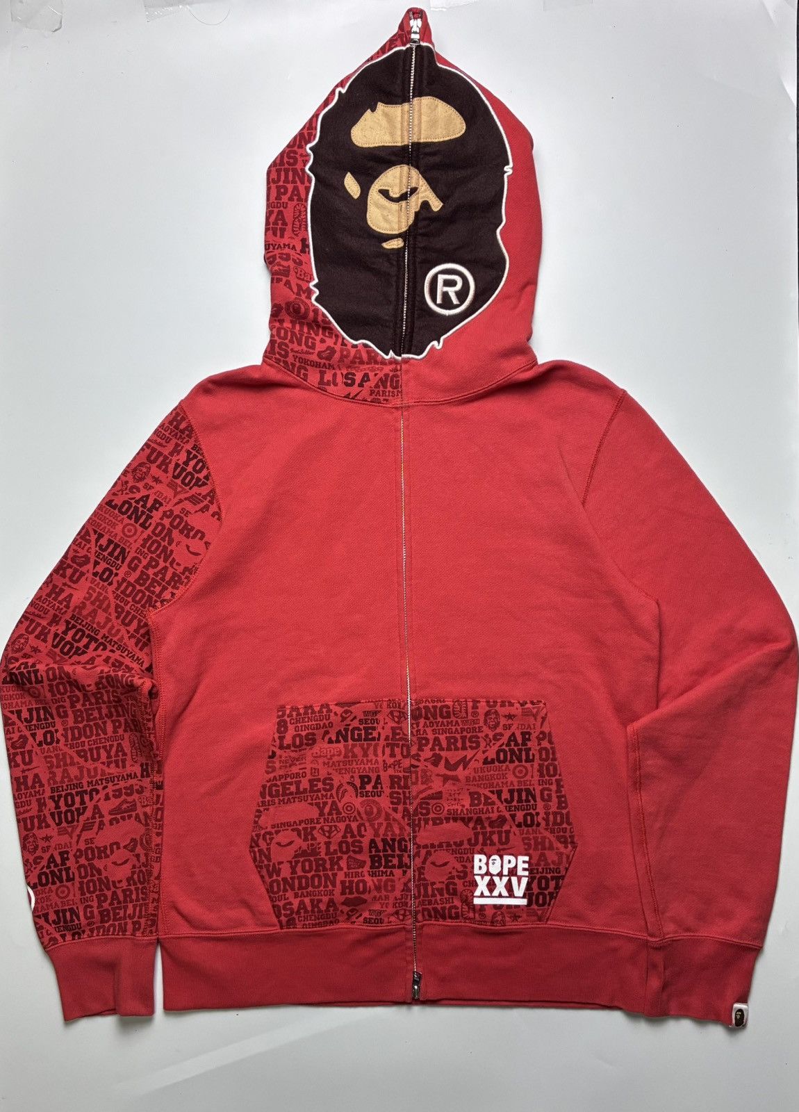 Bape BAPE full zip hoodie Red camo | Grailed