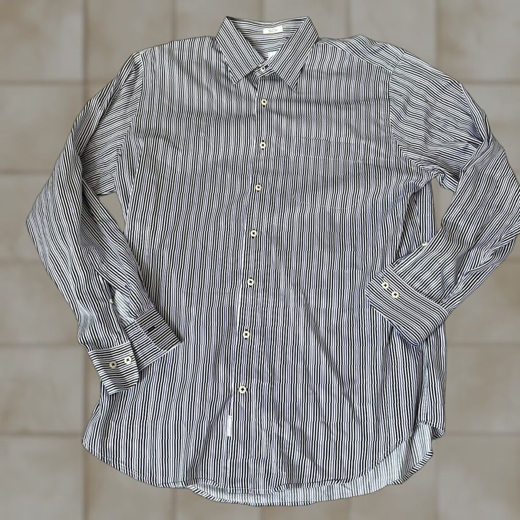 Peter Millar Peter Millar Shirt Mens L White Button-Up Crown Sport Striped Classic Button-Down Size US L / EU 52-54 / 3 - 1 Thumbnail