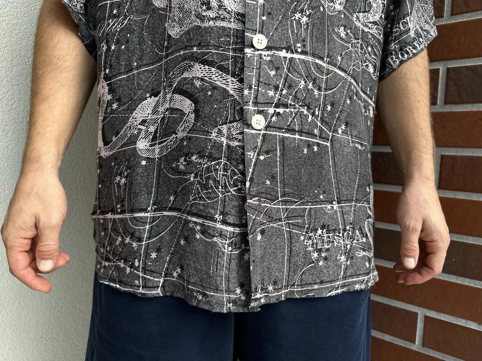 Schnaydermans Schnaydermans Shirt Mens Crazy Print Viscose Silk Zodiac Size US XL / EU 56 / 4 - 5 Thumbnail
