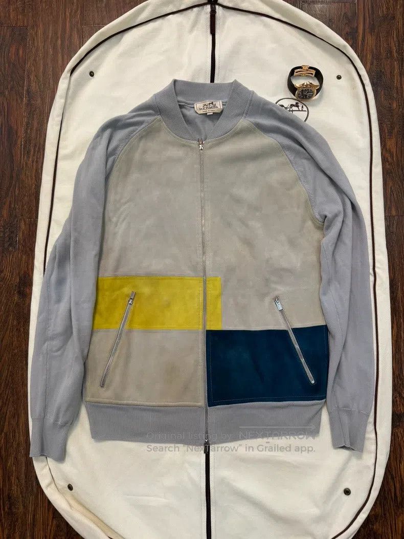 Hermes Hermes Calfskin Wool Knit Jacket Size US S / EU 44-46 / 1 - 1 Thumbnail