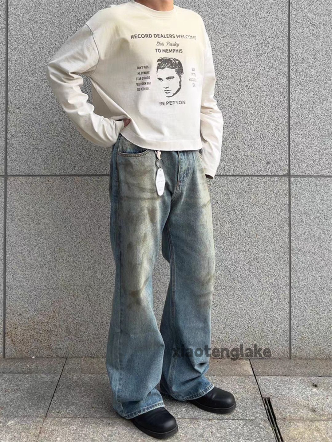 Jean xz vintage distressed faded punk stain paint grunge jeans Size US 26 / EU 42 - 6 Thumbnail