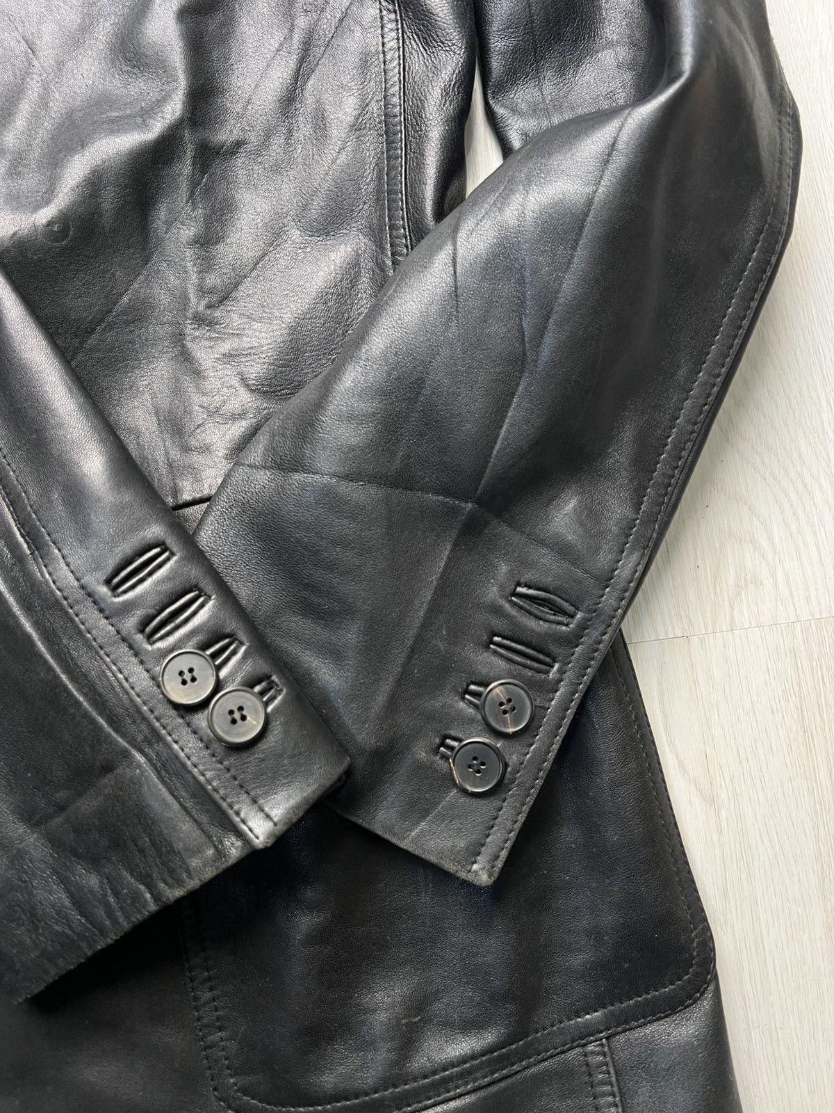 Saint Laurent Paris Fall 2002 Tom Ford For Yves Saint Laurent Leather Blazer Size US M / EU 48-50 / 2 - 8 Thumbnail
