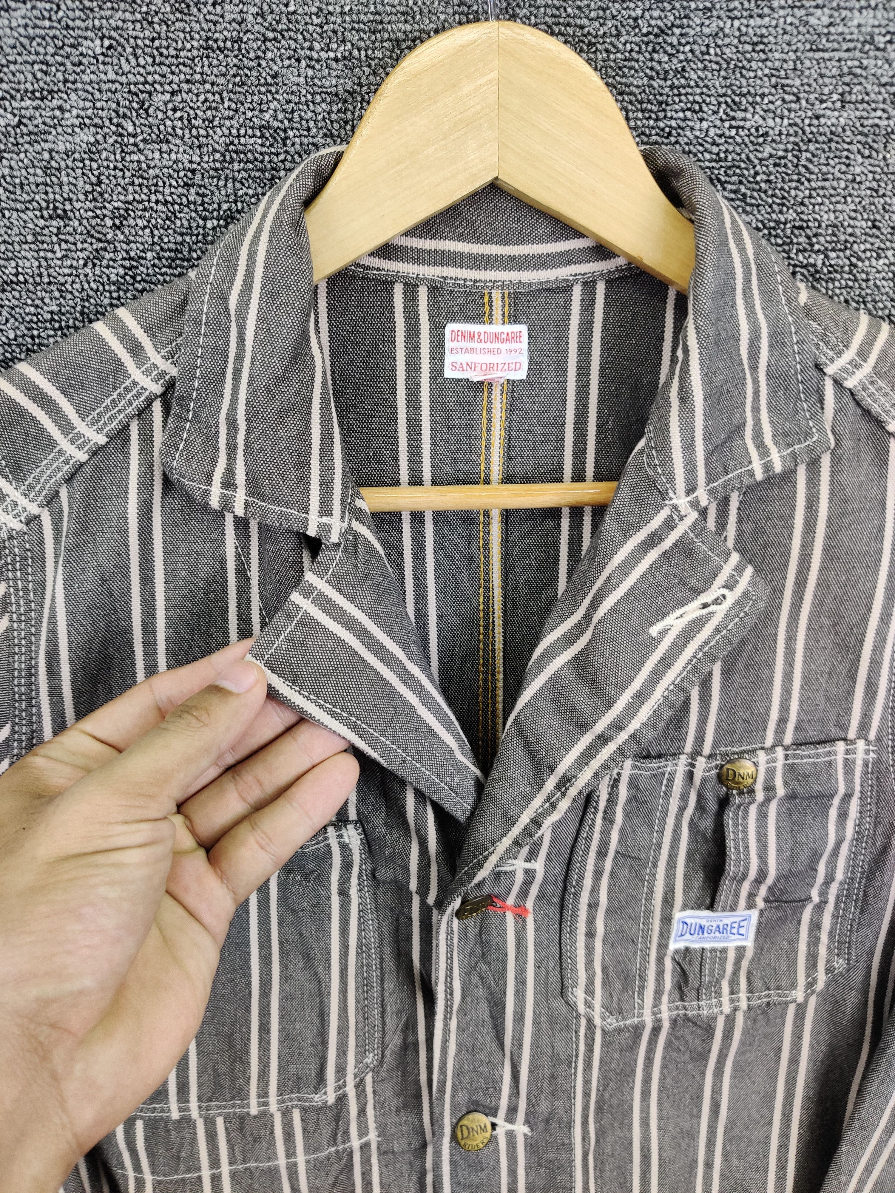Vintage Vintage 90s Denim Dungaree Hickory Stripe Chore Jacket Size US S / EU 44-46 / 1 - 9 Thumbnail