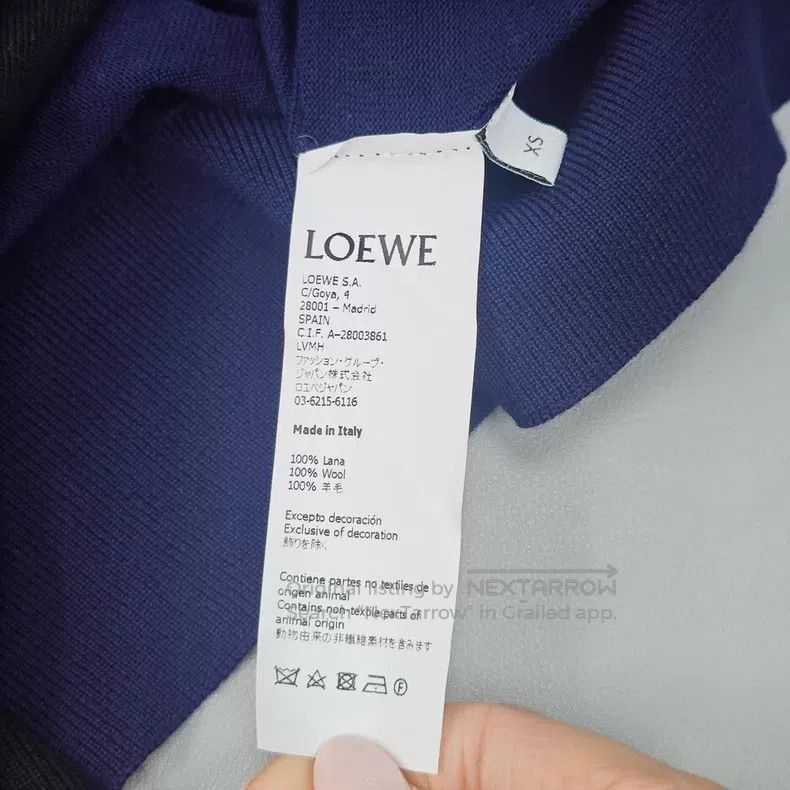Loewe Loewe Black and blue embroidered logo irregular hem wool c Size XS / US 0-2 / IT 36-38 - 6 Thumbnail