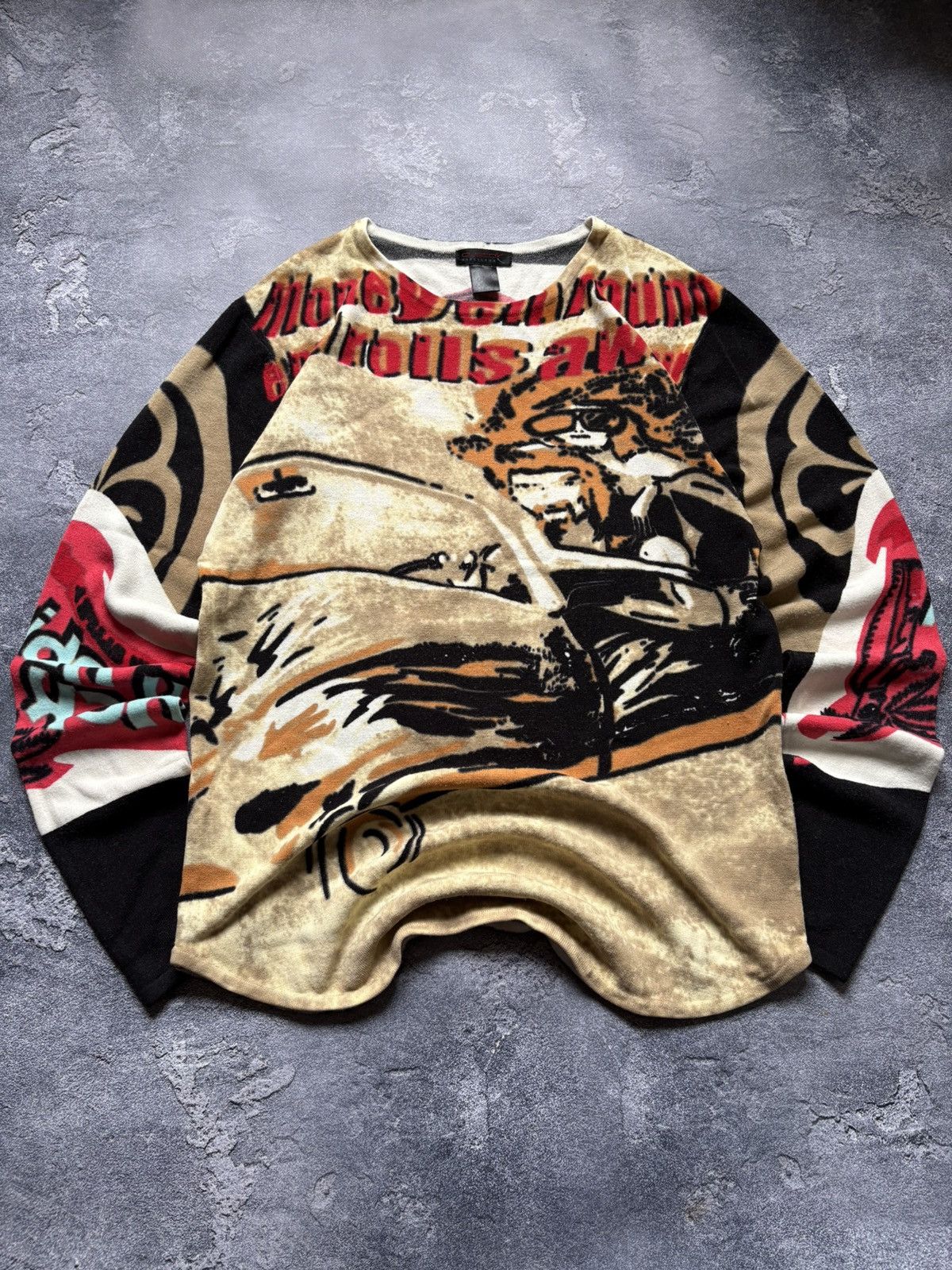 Custo Barcelona Vintage Custo Barcelona All Over Print Y2K Wool Sweater Rare Size M / US 6-8 / IT 42-44 - 3 Thumbnail