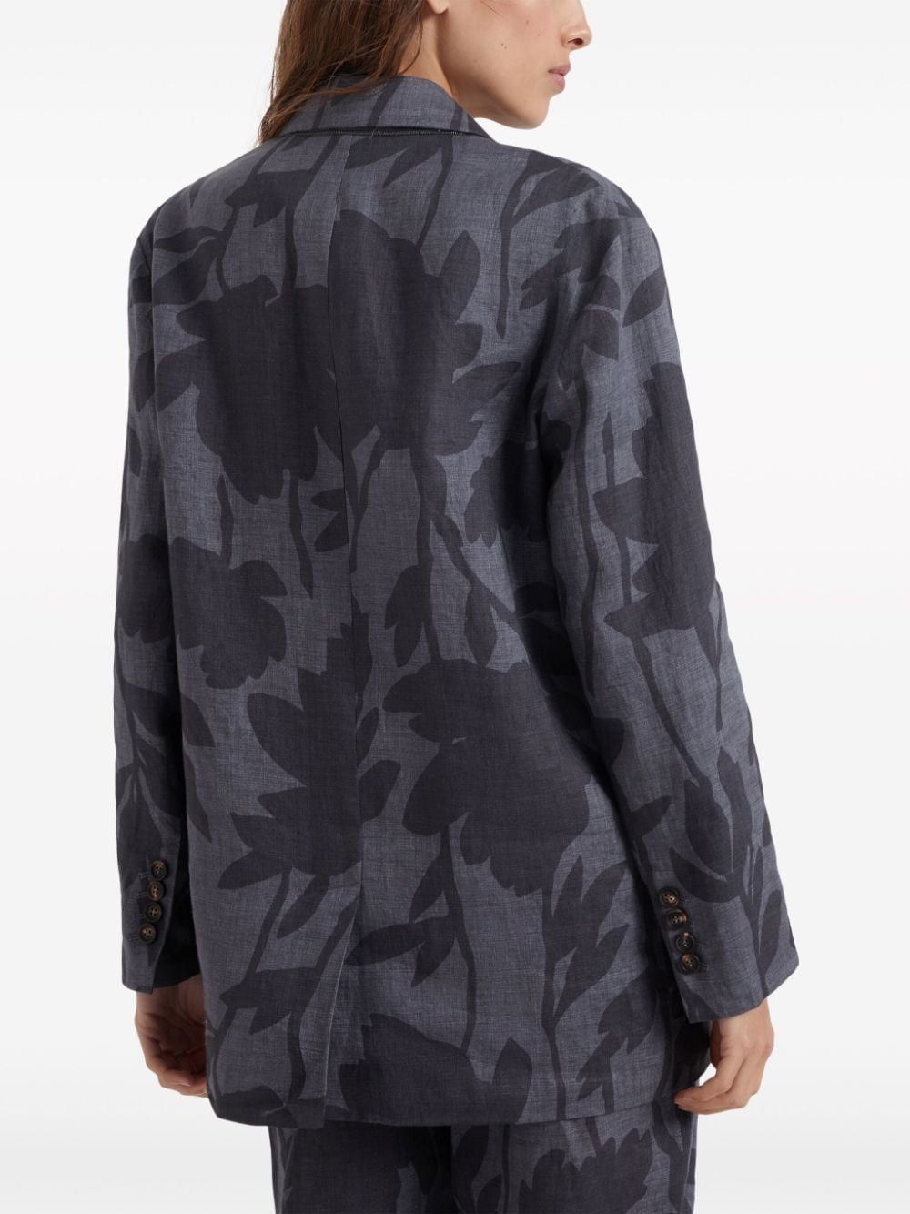 Brunello Cucinelli o1la1rc1a0425 Woven Jacket Wool in Grey/Dark Grey Size XL / US 12-14 / IT 48-50 - 3 Thumbnail