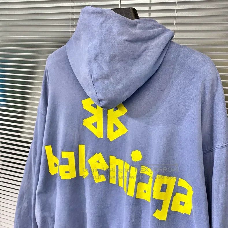 Balenciaga Balenciaga Hooded sweatshirt with tape letter logo, loose Size US S / EU 44-46 / 1 - 4 Thumbnail