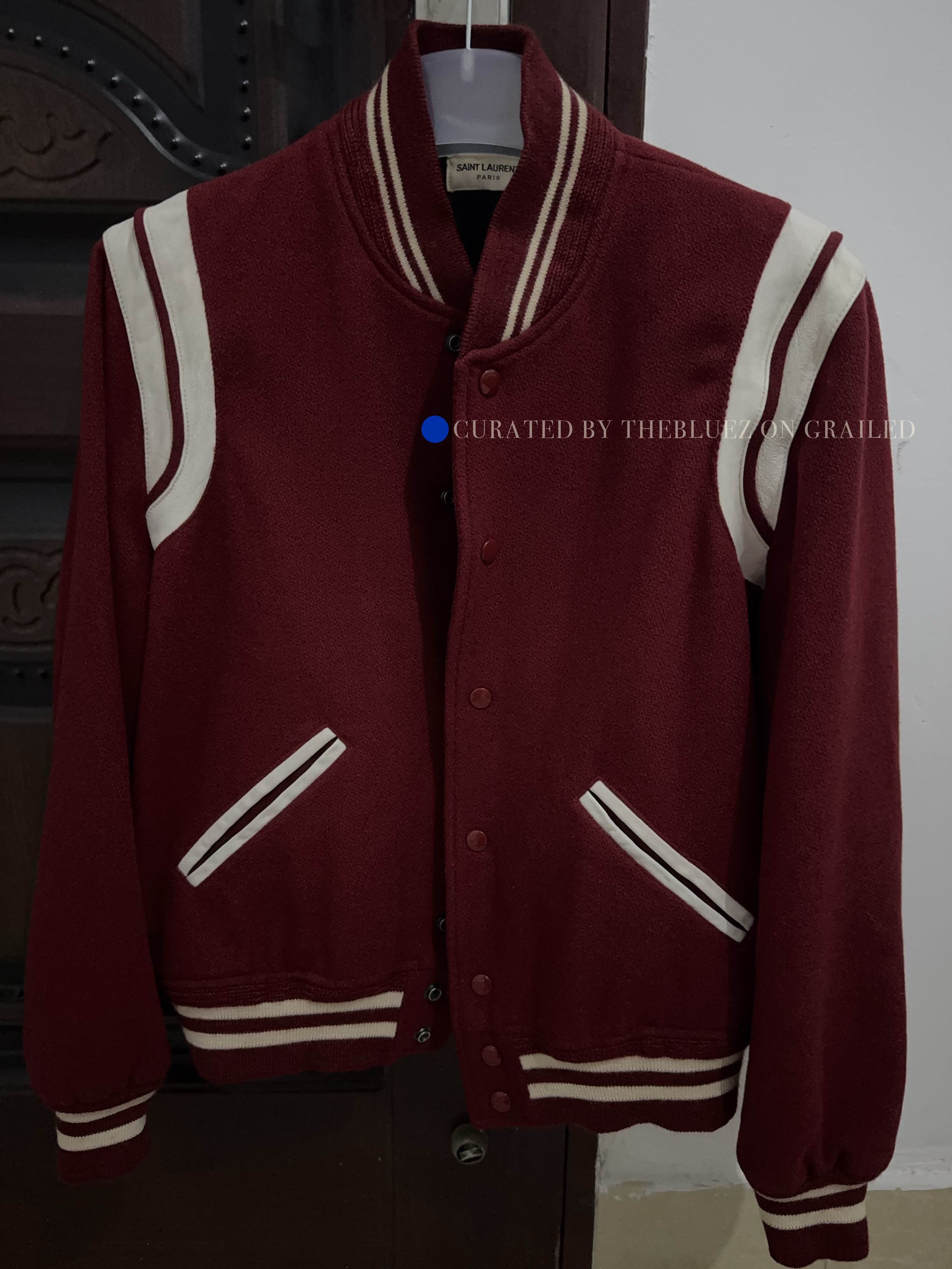 Saint Laurent Paris Wool Varsity Jacket in Bold Red Size US M / EU 48-50 / 2 - 1 Thumbnail