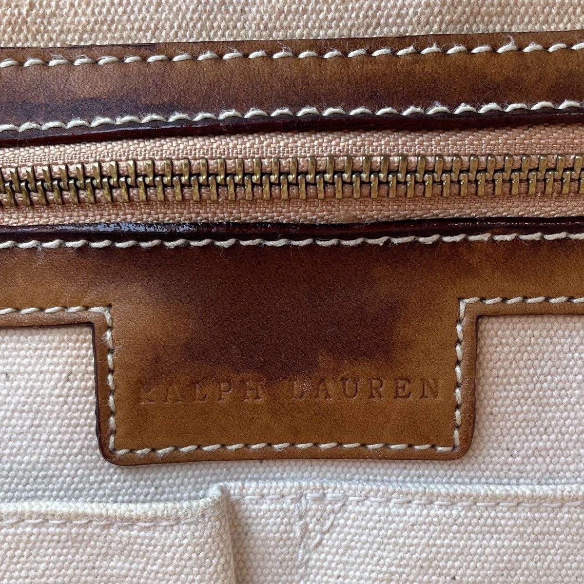 Polo Ralph Lauren × Vintage Vintage 90s Ralph Lauren Big Ponny Red White Canvas Tote Size ONE SIZE - 7 Thumbnail