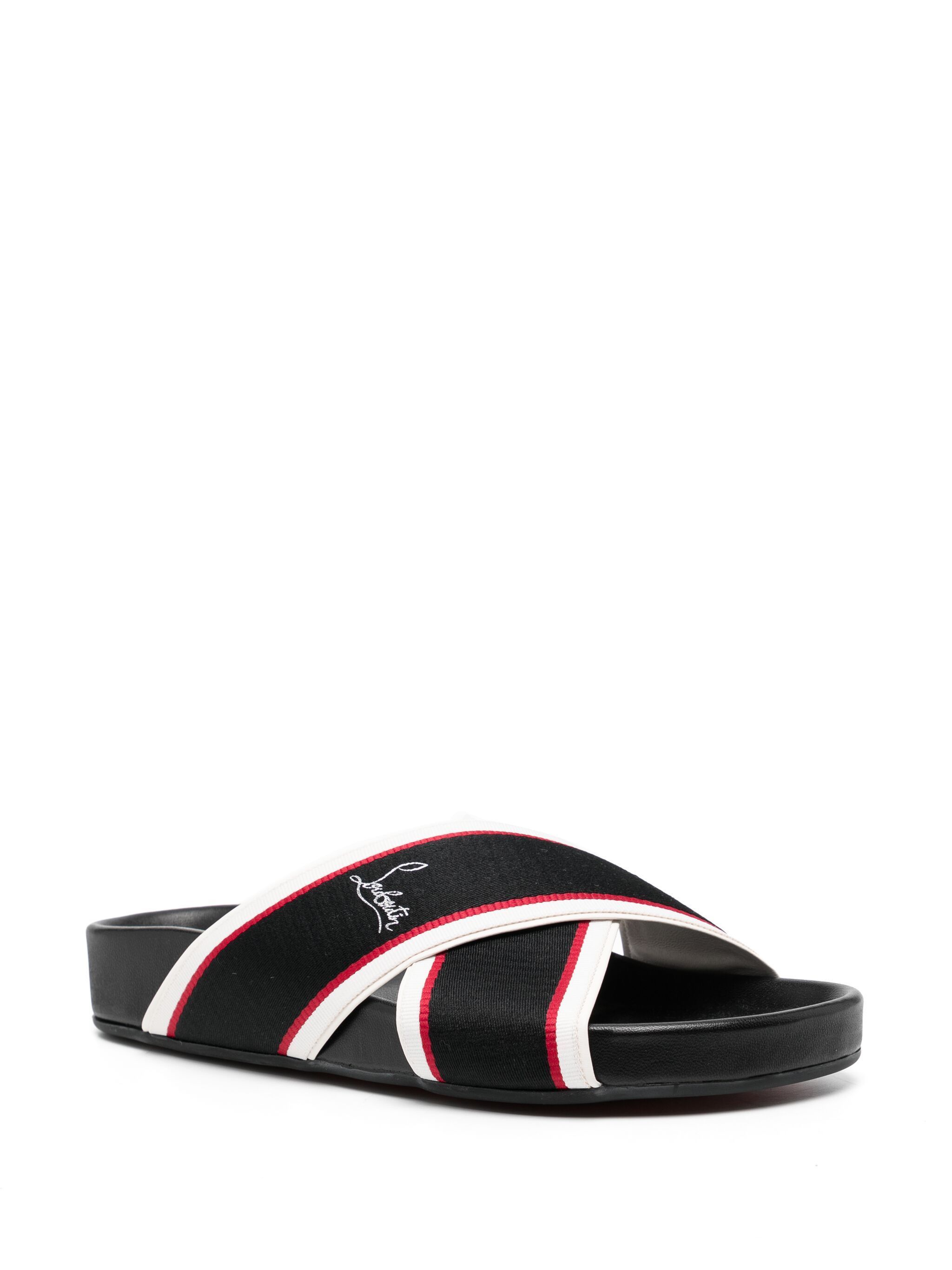 Christian Louboutin os11x0125 Hot Cross Bizz Cotton Sandals in Multicolor Size US 11 / EU 44 - 2 Thumbnail