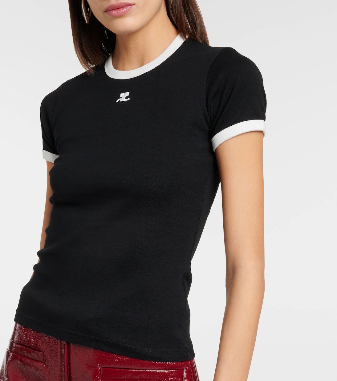 Courreges Logo Cotton Jersey T shirt Size ONE SIZE - 2 Thumbnail