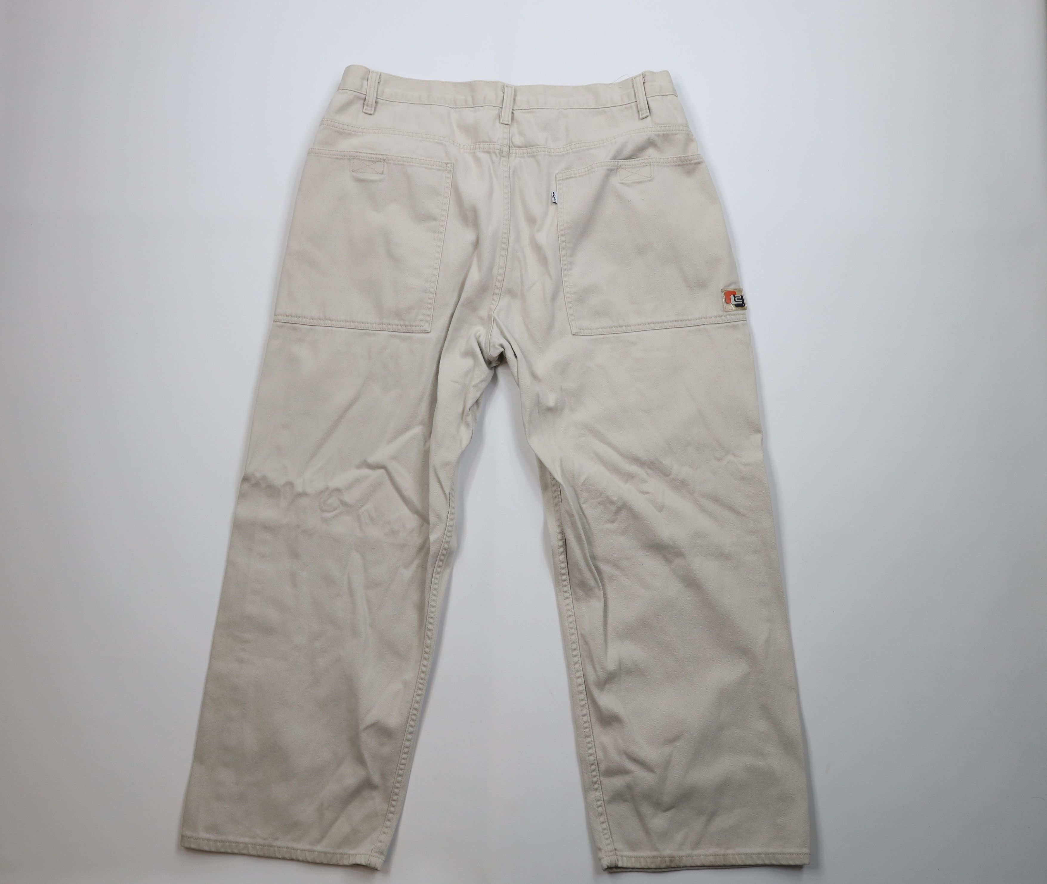 Levi's Vintage 90s Y2K Levis L2 Fit Big Pocket Wide Leg Jeans Beige Size US 38 / EU 54 - 10 Thumbnail