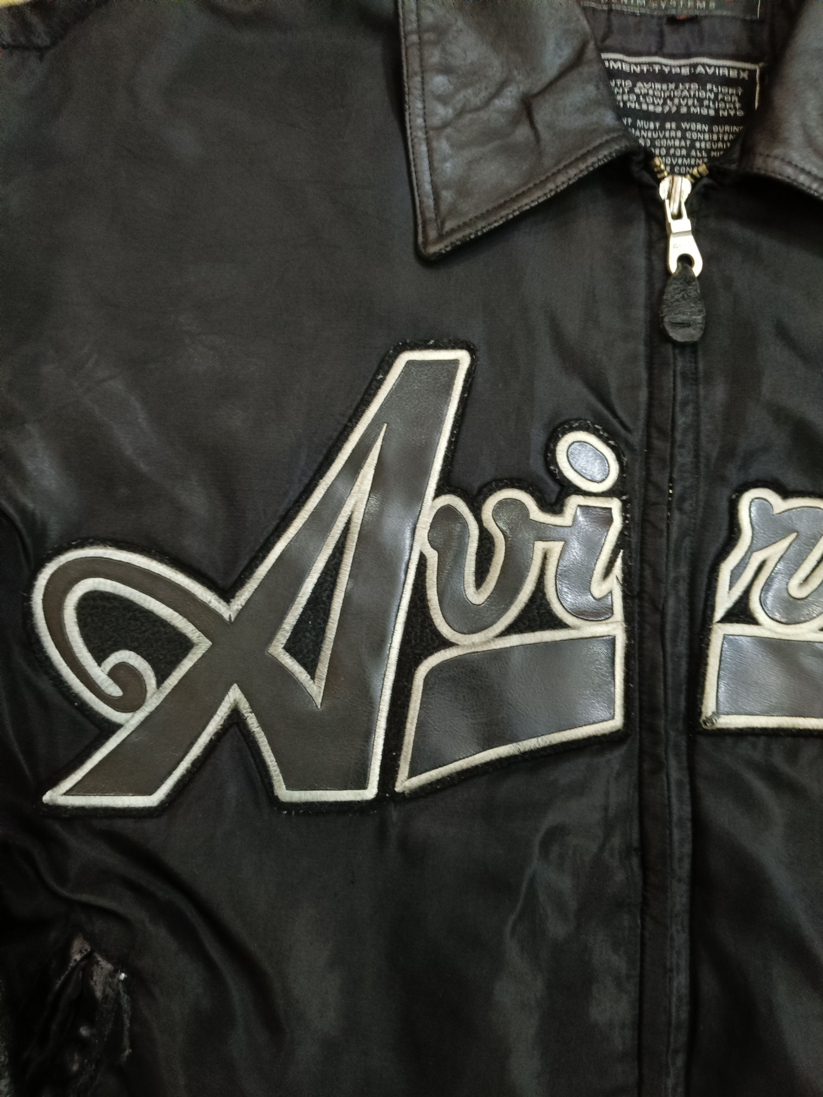 Avirex × Vintage Avirex Leather Sleeves with Big Spellout Size US XL / EU 56 / 4 - 2 Thumbnail