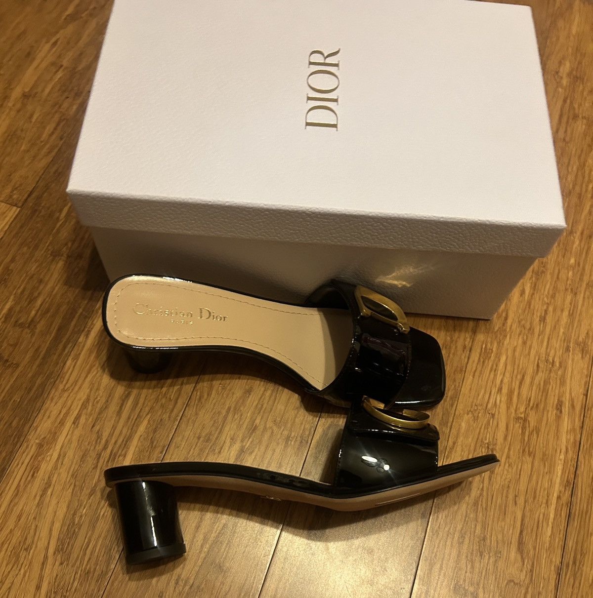 Dior Dior C'EST DIOR HEELED SLIDE Black Patent Calfskin Size US 9 / IT 39 - 6 Thumbnail