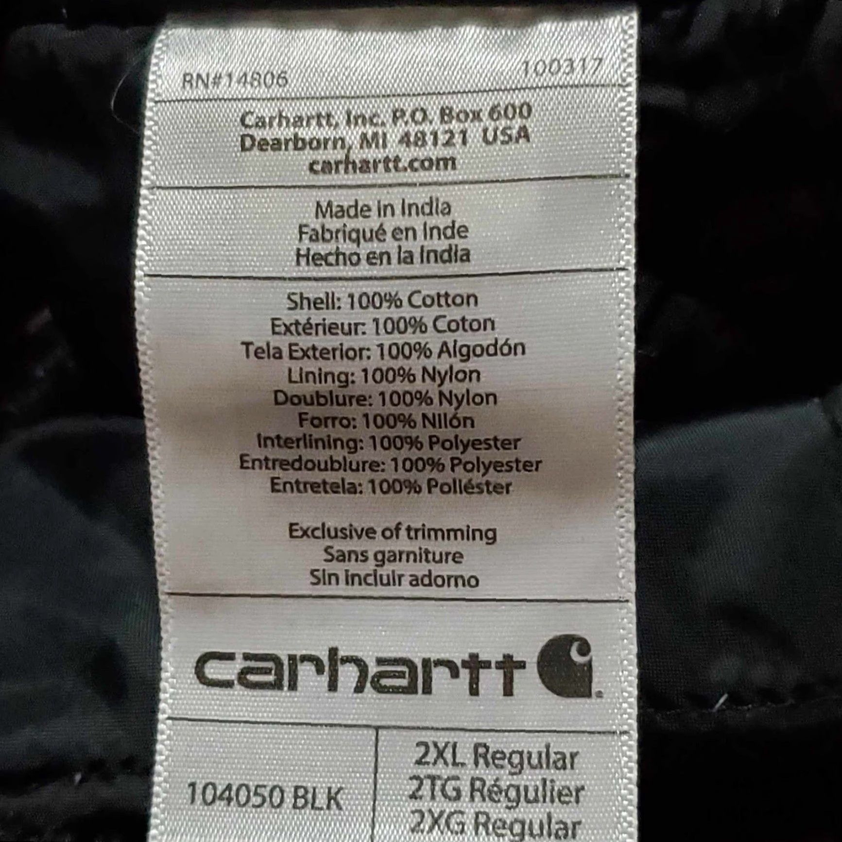 Carhartt VINTAGE Carhartt Jacket 2XL Tall 2XLT Embroidered Canvas Hooded Insulated Quilt Lined Black Zip Full Zip Pockets Weathergear Workwear Size US XXL / EU 58 / 5 - 2 Thumbnail