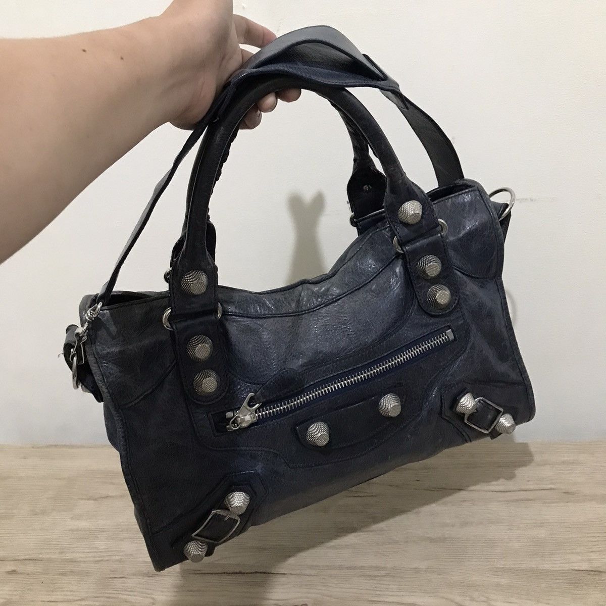 Balenciaga BALENCIAGA - CITY BAG - GIANT 21 SILVER HARDWARE (NAVY) Size ONE SIZE - 8 Thumbnail