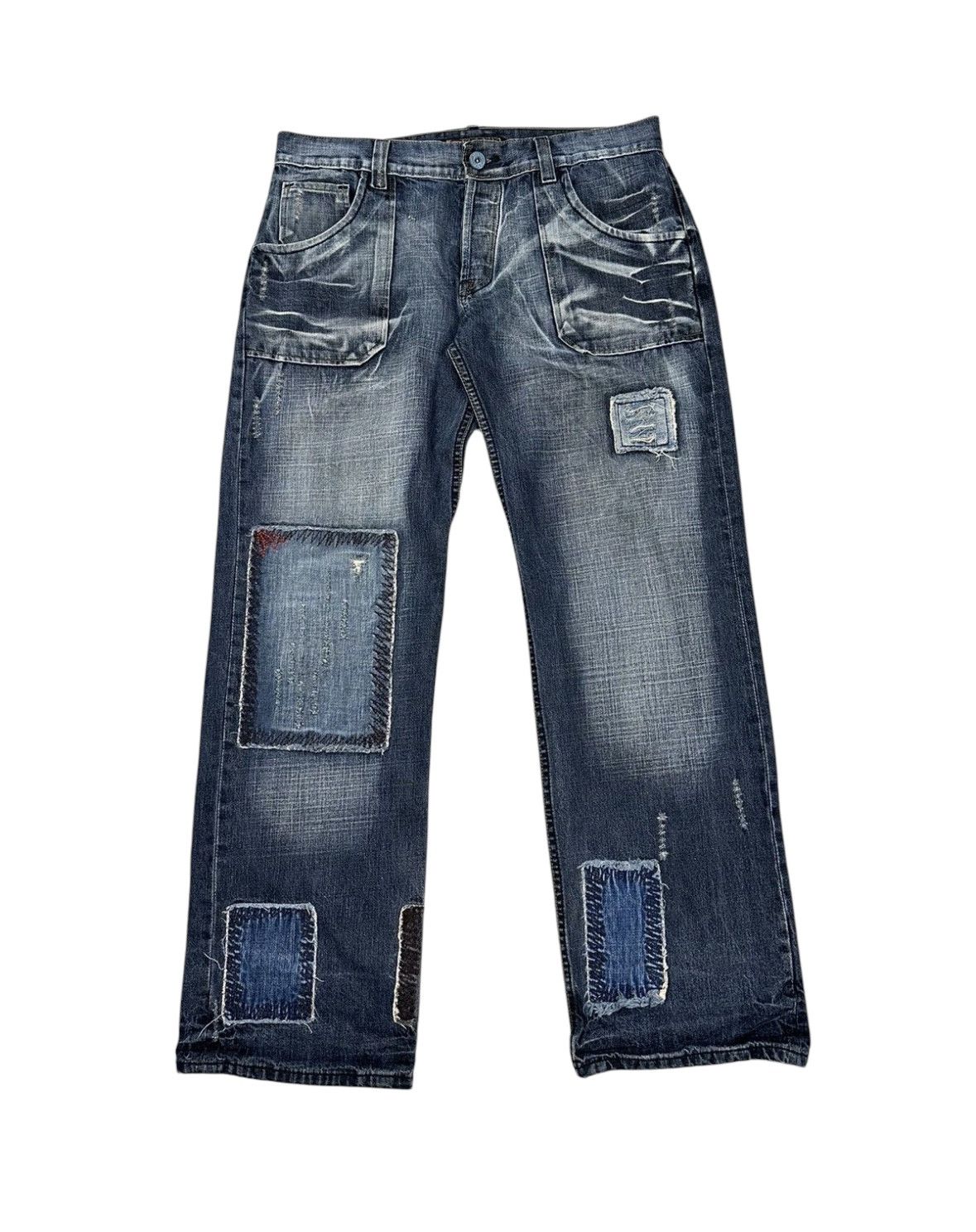 Japanese Brand × Vintage Vintage y2k Reworked Washed Baggy Denim Pants Jeans Size US 36 / EU 52 - 7 Thumbnail
