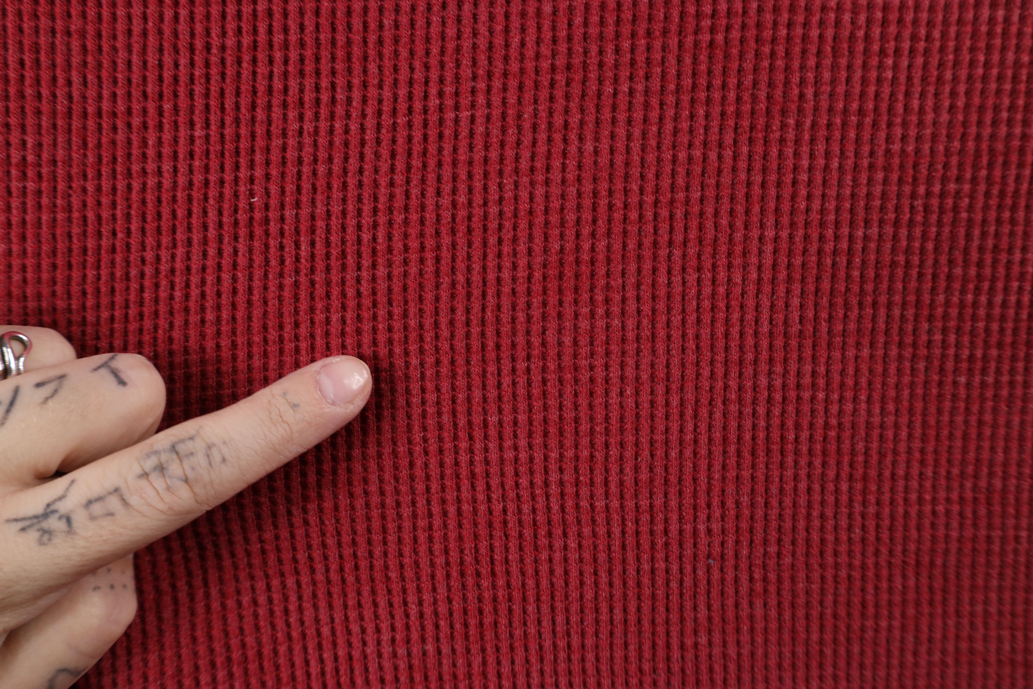 Lands' End × Vintage Vintage Lands End Waffle Knit Long Sleeve T-Shirt Red Size US XL / EU 56 / 4 - 4 Thumbnail
