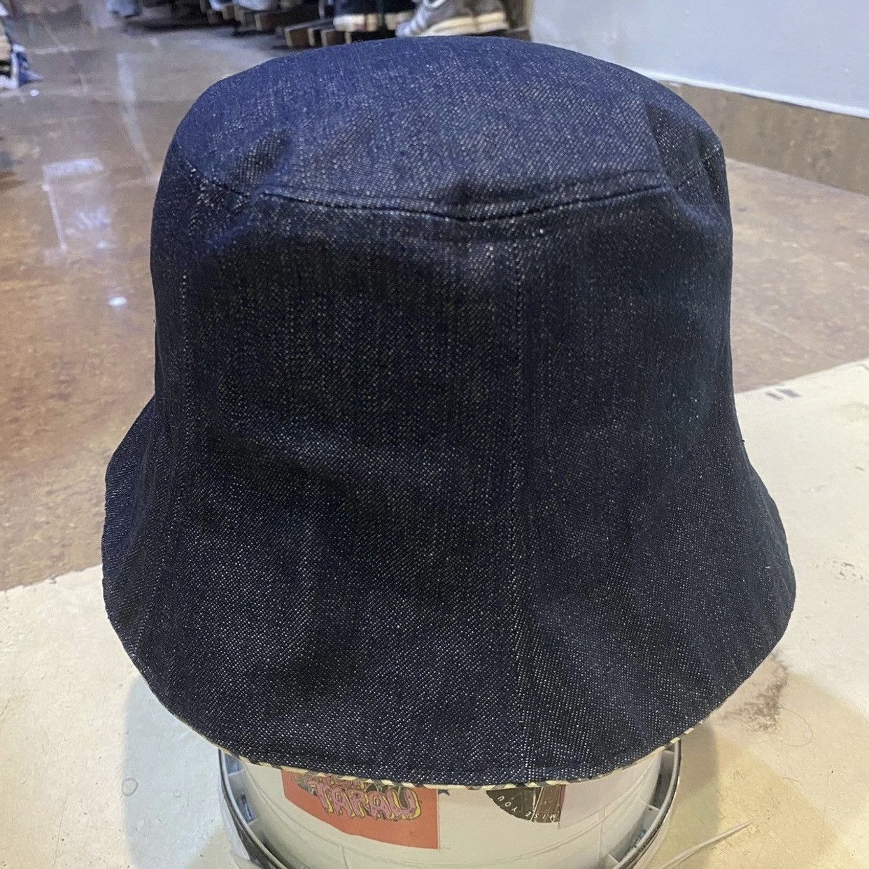 Burberry Burberry London Blue Label Check Denim Bucket Hat in indigo Size ONE SIZE - 3 Thumbnail