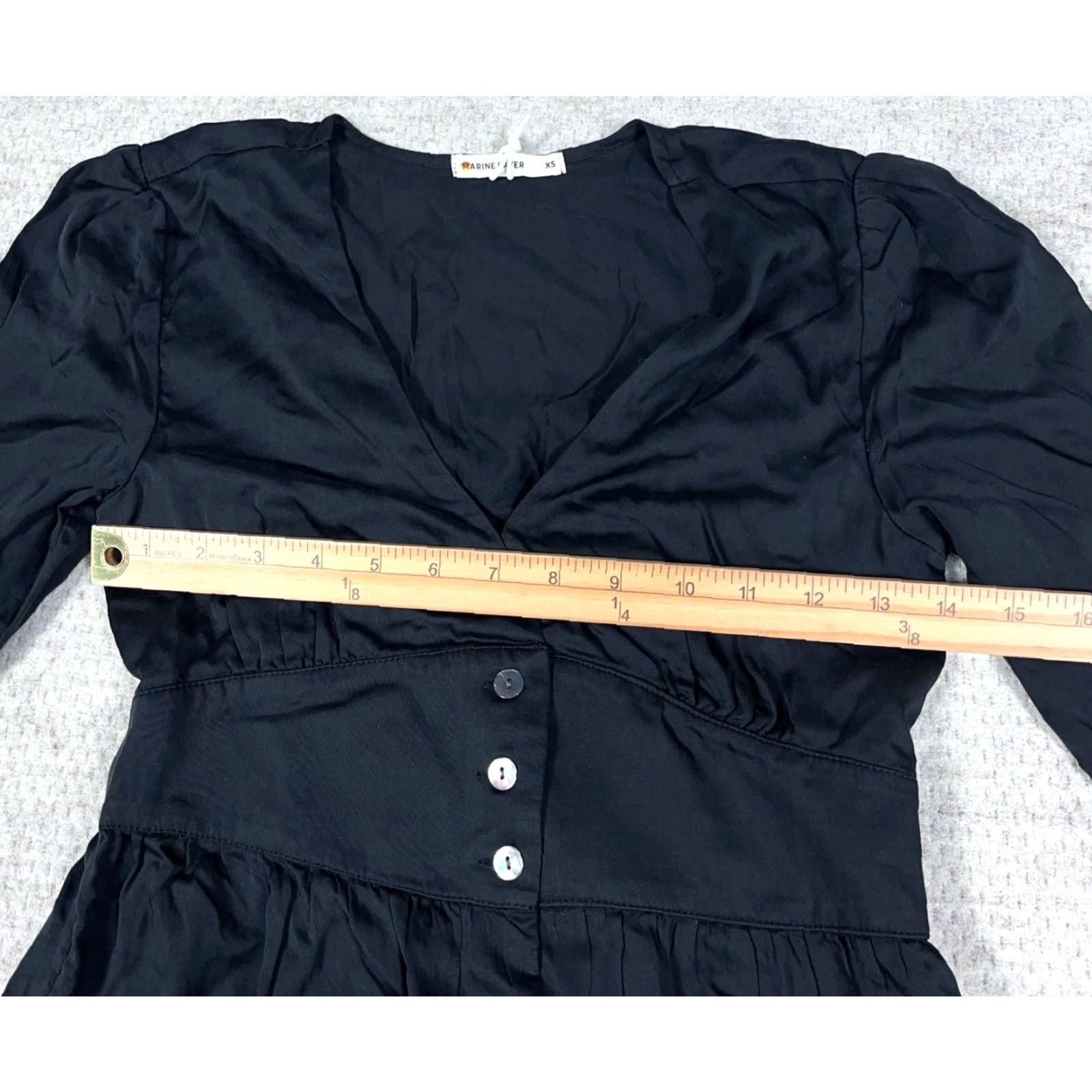 Marine Layer Marine Layer Dress Shirt Dress Women XS Black Lyocell Knit 3/4 Sleeve V-Neck Long Button Casual Beach Bohemian Peasant Spring Summer Size XS / US 0-2 / IT 36-38 - 6 Thumbnail