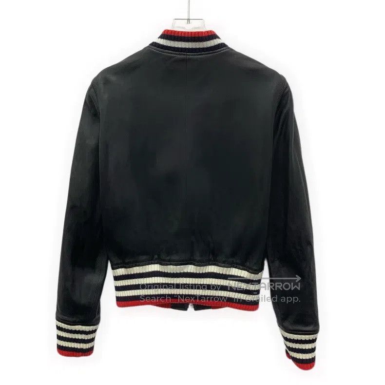 Gucci Gucci Black sheep leather striped bow zipper long-sleeved Size S / US 4 / IT 40 - 2 Thumbnail
