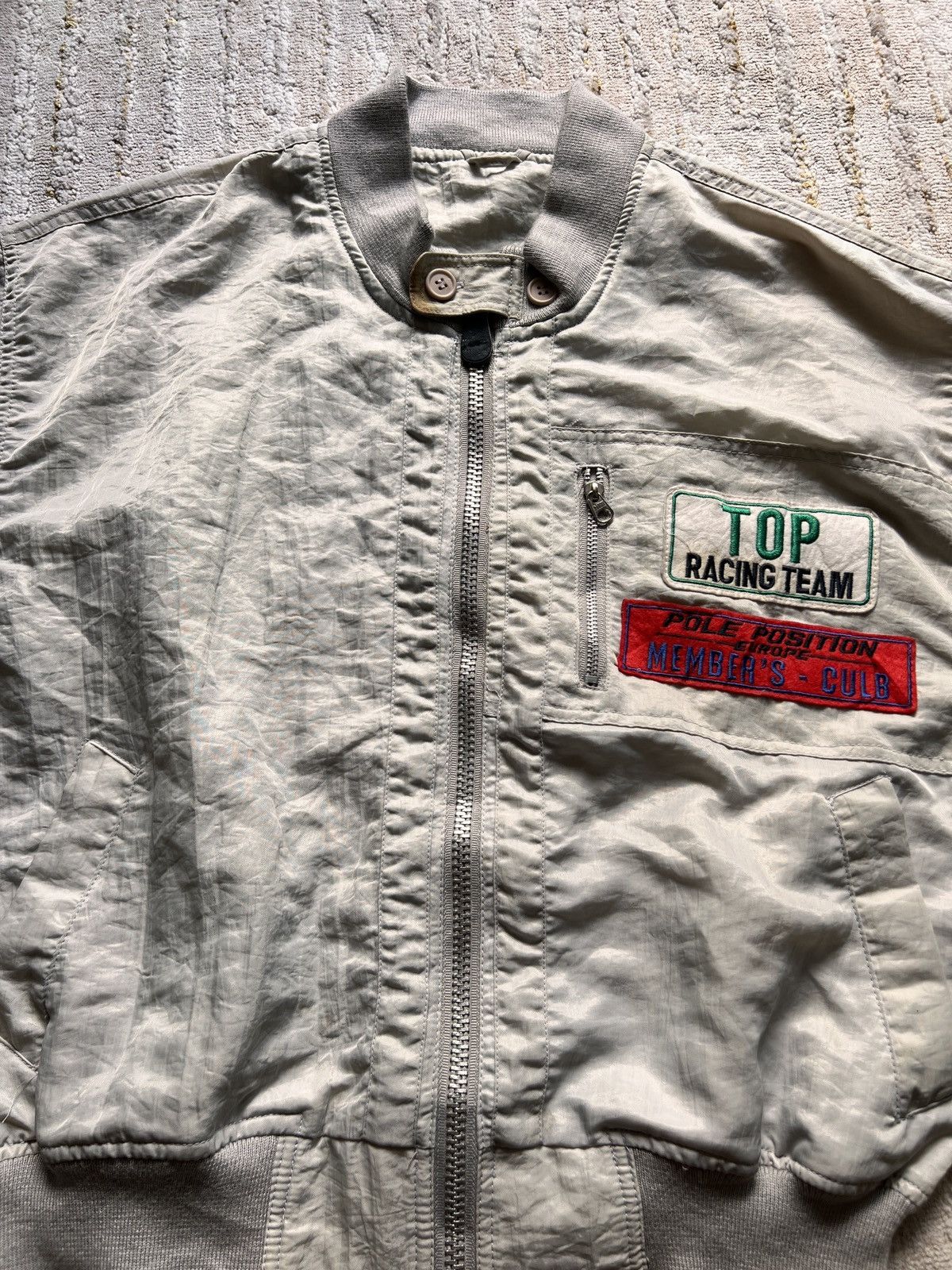 Vintage Vtg Pole Position Top Light Bomber Race Jacket Size US L / EU 52-54 / 3 - 3 Thumbnail