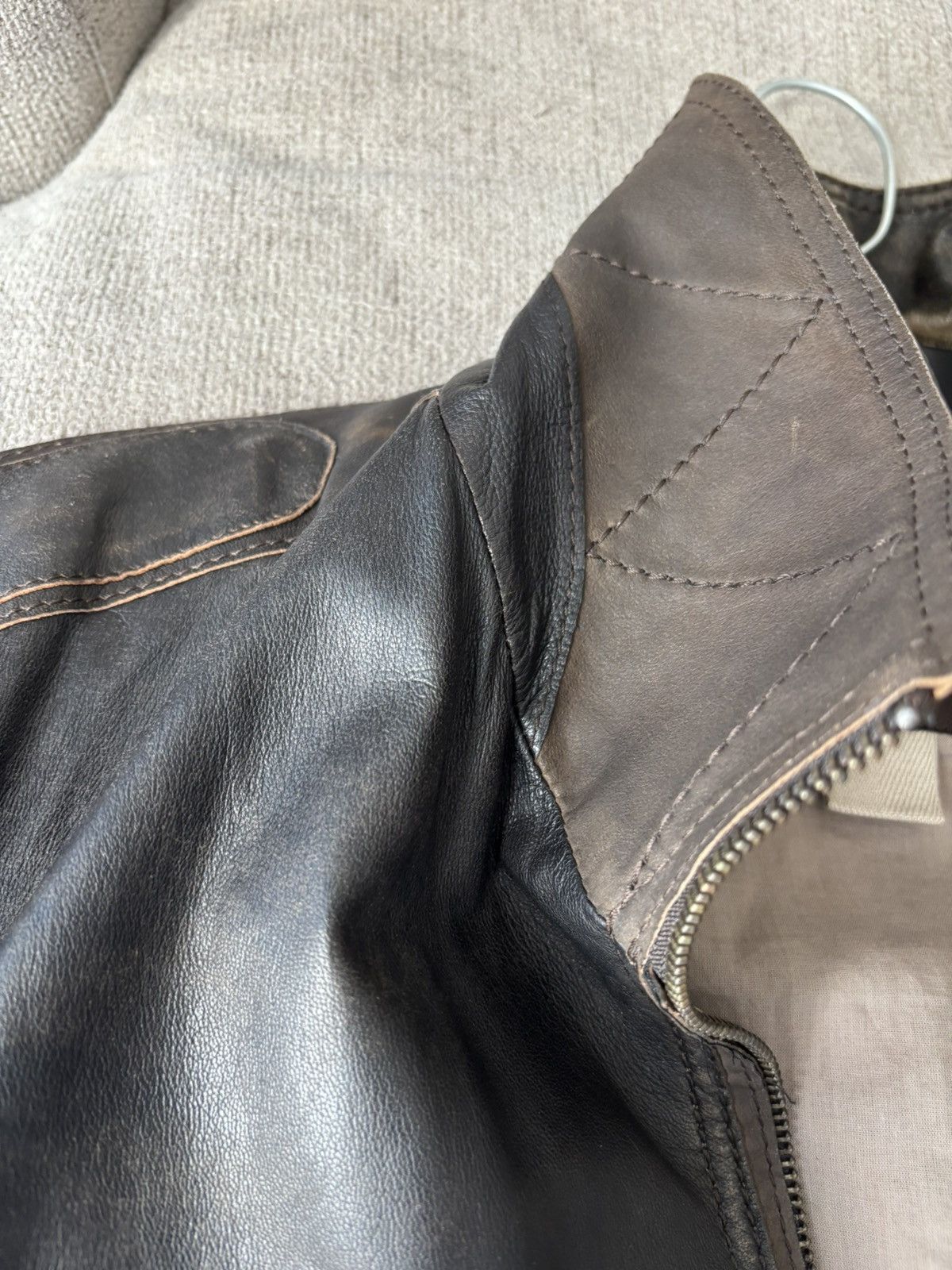 Gimo's Mens Italian Leather Jacket: Gimo’s “Marverick”EU 56 (Large) Size US XL / EU 56 / 4 - 4 Thumbnail
