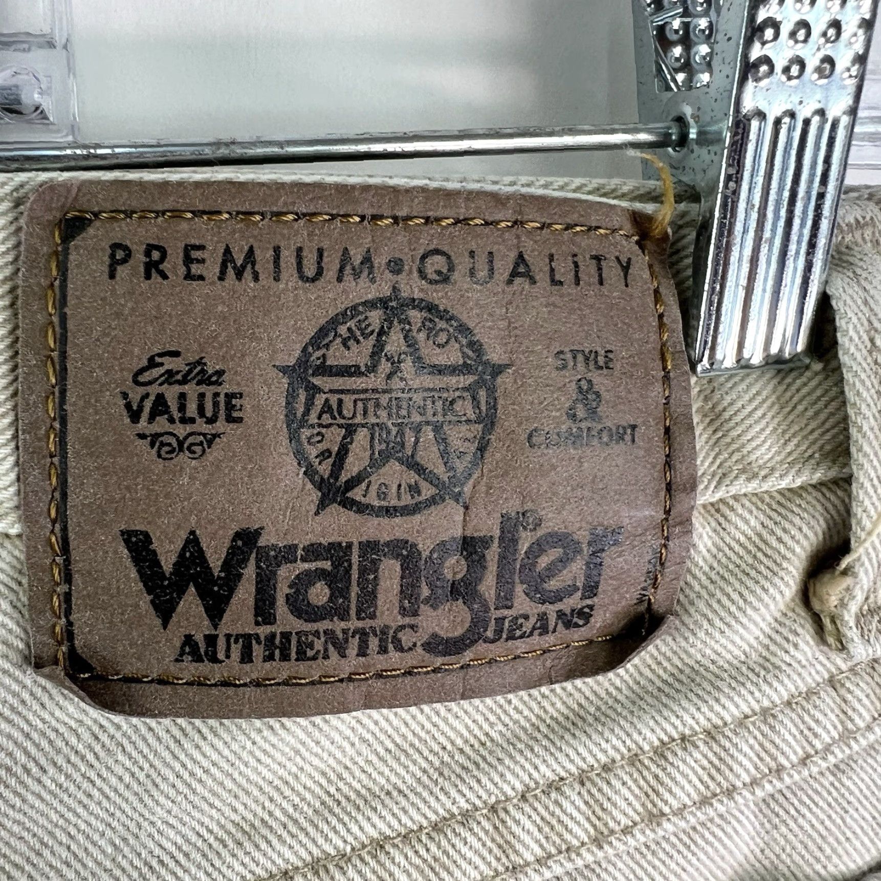 Wrangler VINTAGE Wrangler Shorts Mens 38 Beige Denim 90s Biker 5-Pocket High Rise 9in Inseam Mens Size US 38 / EU 54 - 5 Thumbnail