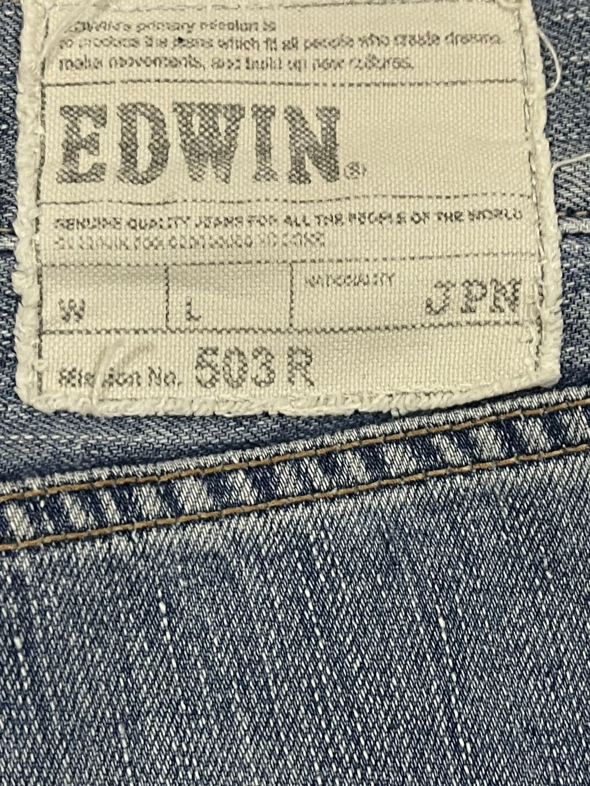Edwin Vintage Japan Edwin 503 Blue Wash Distress Baggy Jeans Size US 34 / EU 50 - 7 Thumbnail