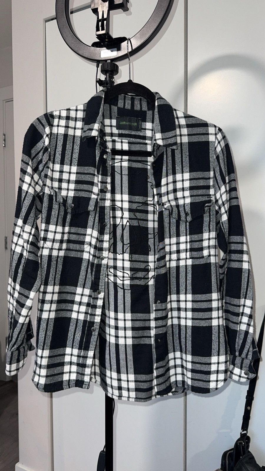 Zadig & Voltaire Zadig & Voltaire Punk Blue Plaid Shirt Size S / US 4 / IT 40 - 1 Thumbnail