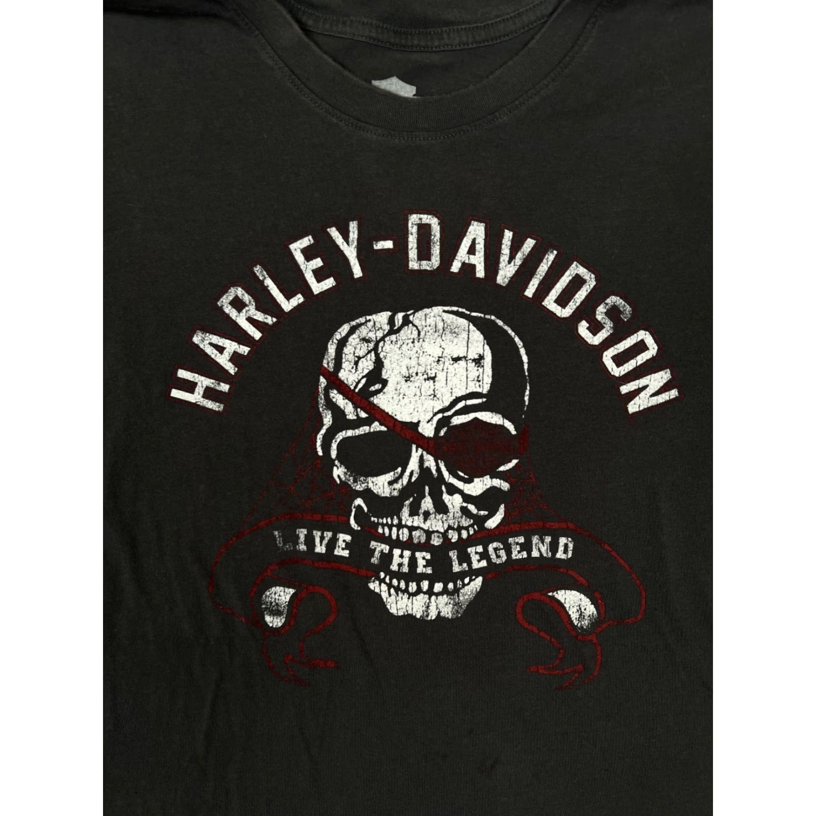 Harley Davidson VINTAGE Harley-Davidson T-Shirt Size L/XL Gray Live The Legend Skull Pirate Men Short Sleeve Crew Neck 90s Biker Motorcycle Graphic Print Double-Sided Size US L / EU 52-54 / 3 - 2 Thumbnail