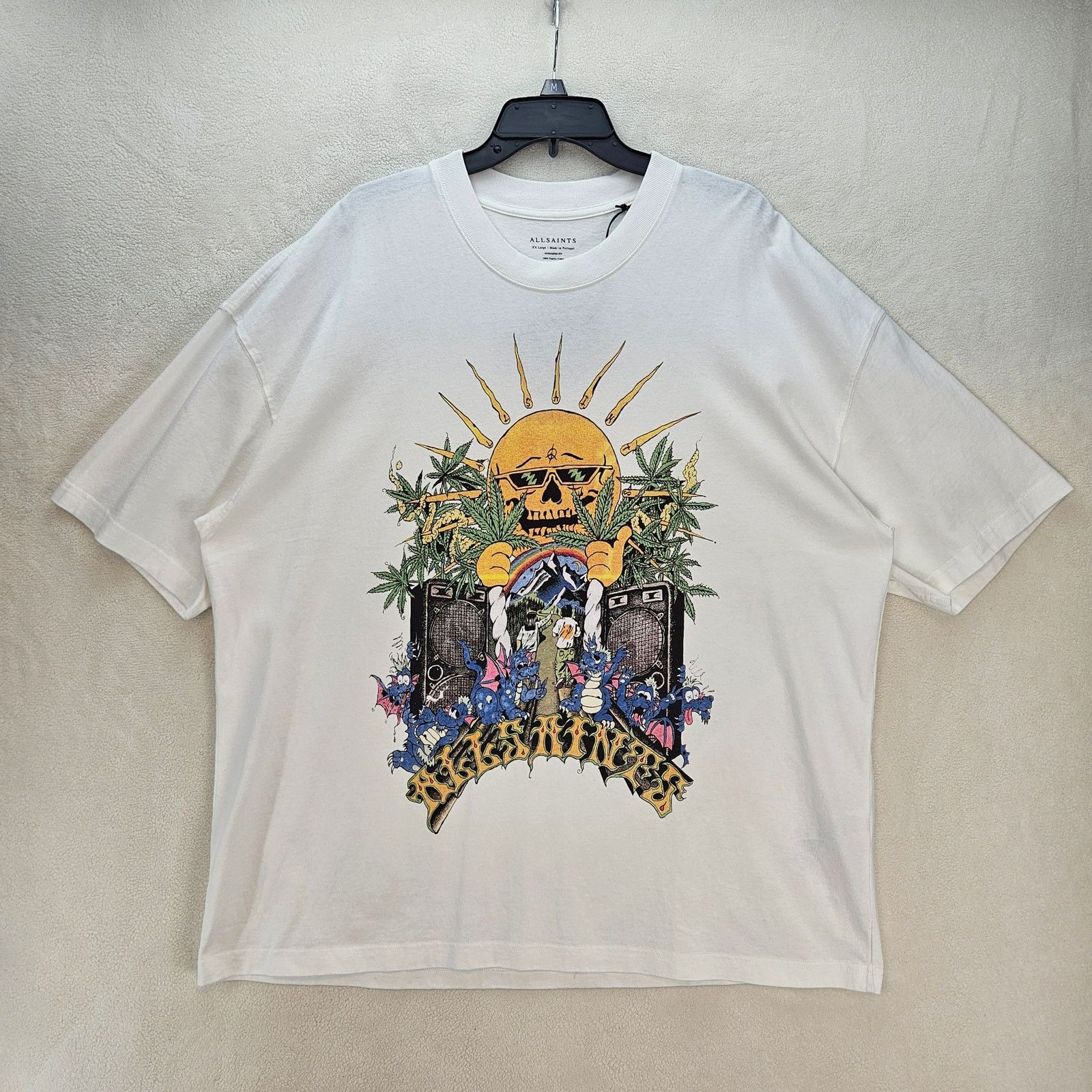 Allsaints ALL SAINTS MEN'S 2XL SUNSHINE FESTIVAL MADE IN PORTUGAL WHT Size US XXL / EU 58 / 5 - 1 Thumbnail