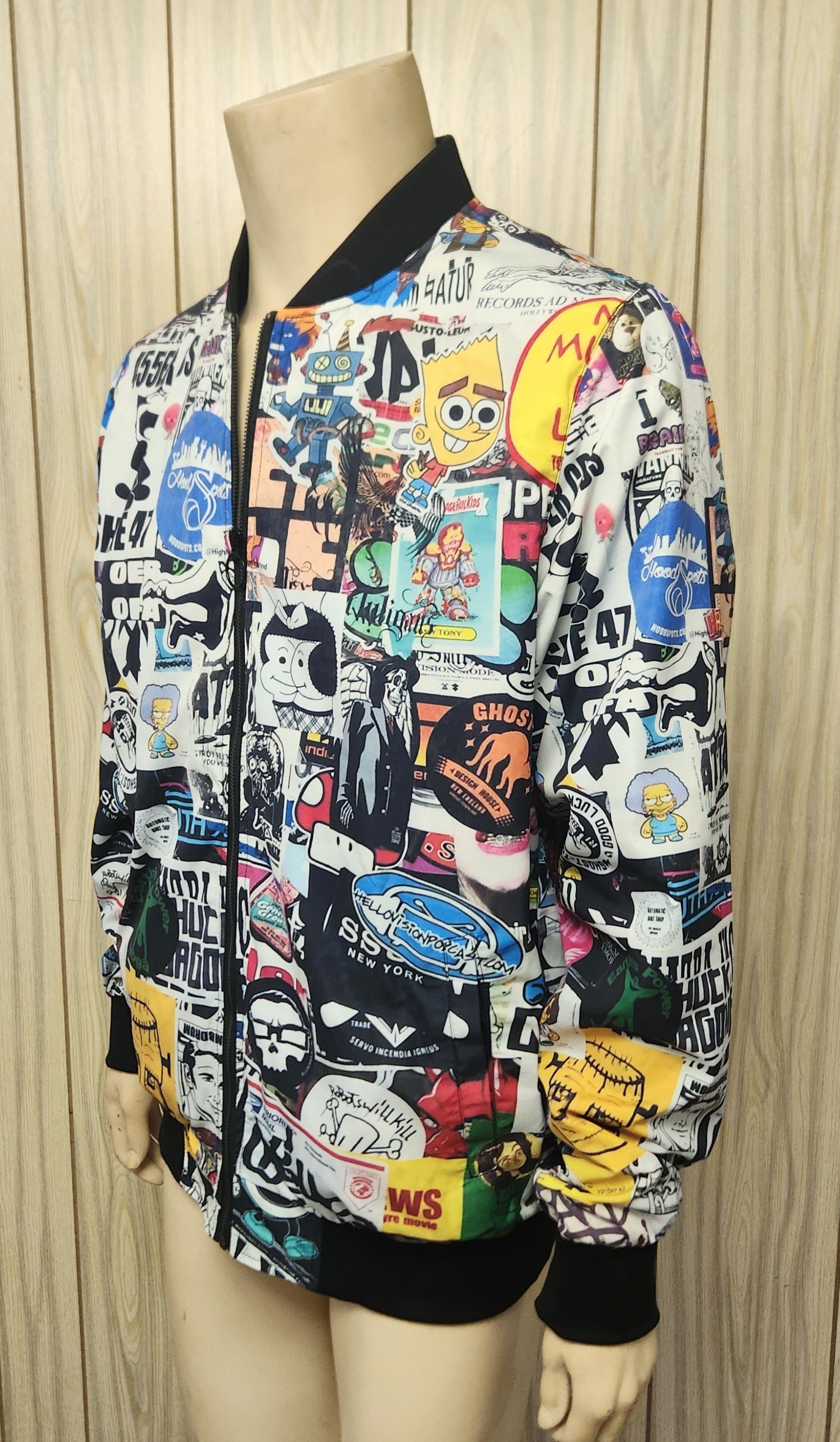 Other cartoon print jacket L zip front Simpsons Garbage Pail Felix Size US L / EU 52-54 / 3 - 2 Thumbnail