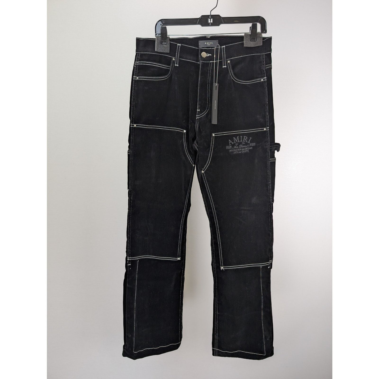 Amiri o1rshd1 Flocked Carpe Jean in Black Size US 32 / EU 48 - 7 Thumbnail